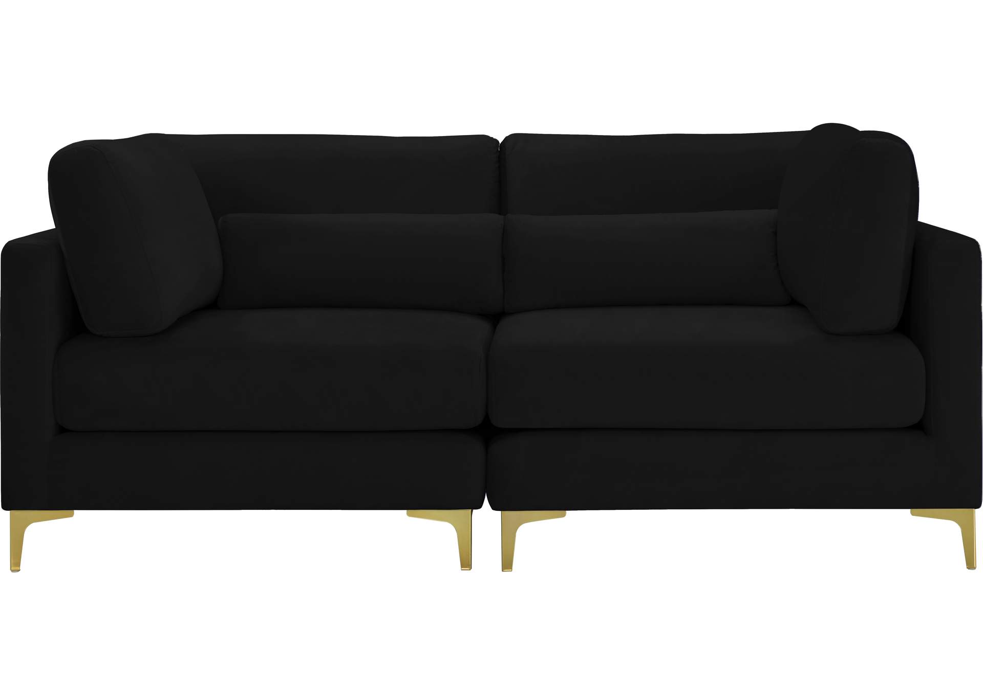 Julia Black Velvet Modular Sofa,Meridian Furniture