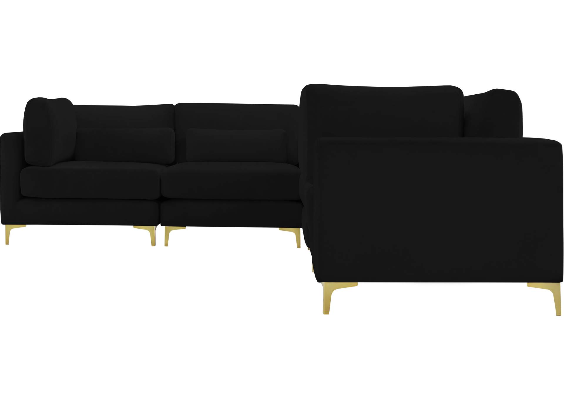 Julia Black Velvet Modular Sectional (5 Boxes),Meridian Furniture