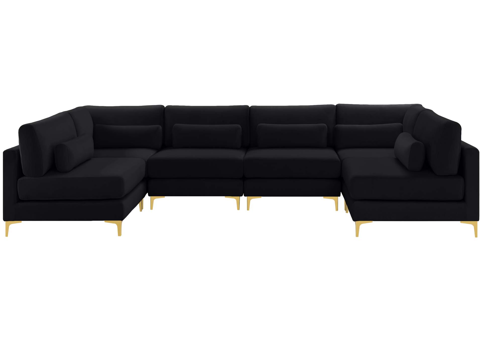 Julia Black Velvet Modular Sectional (6 Boxes),Meridian Furniture