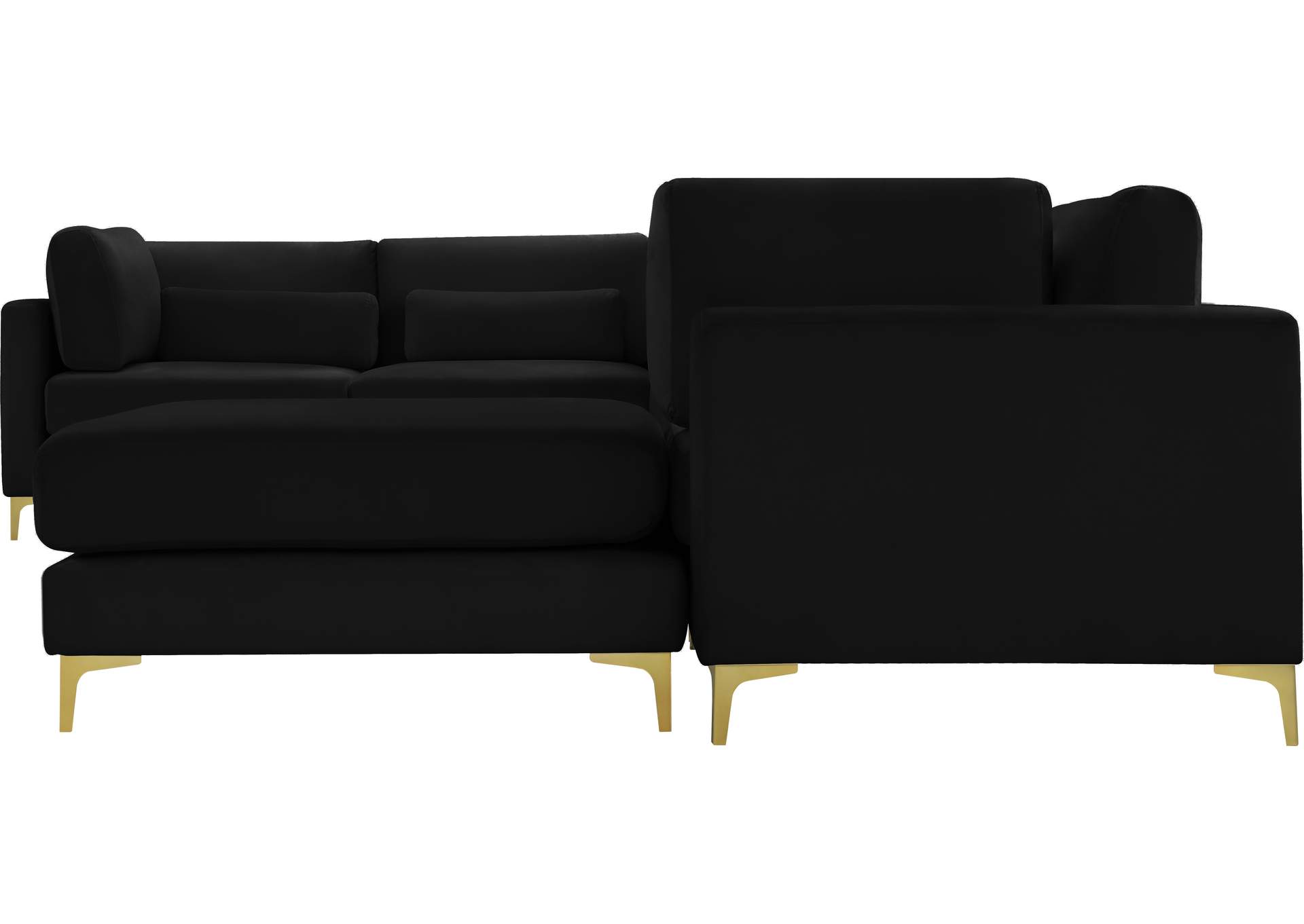 Julia Black Velvet Modular Sectional (7 Boxes),Meridian Furniture