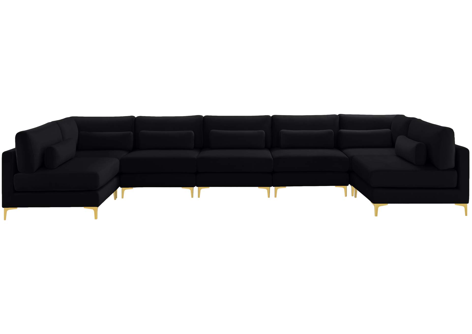 Julia Black Velvet Modular Sectional (7 Boxes),Meridian Furniture