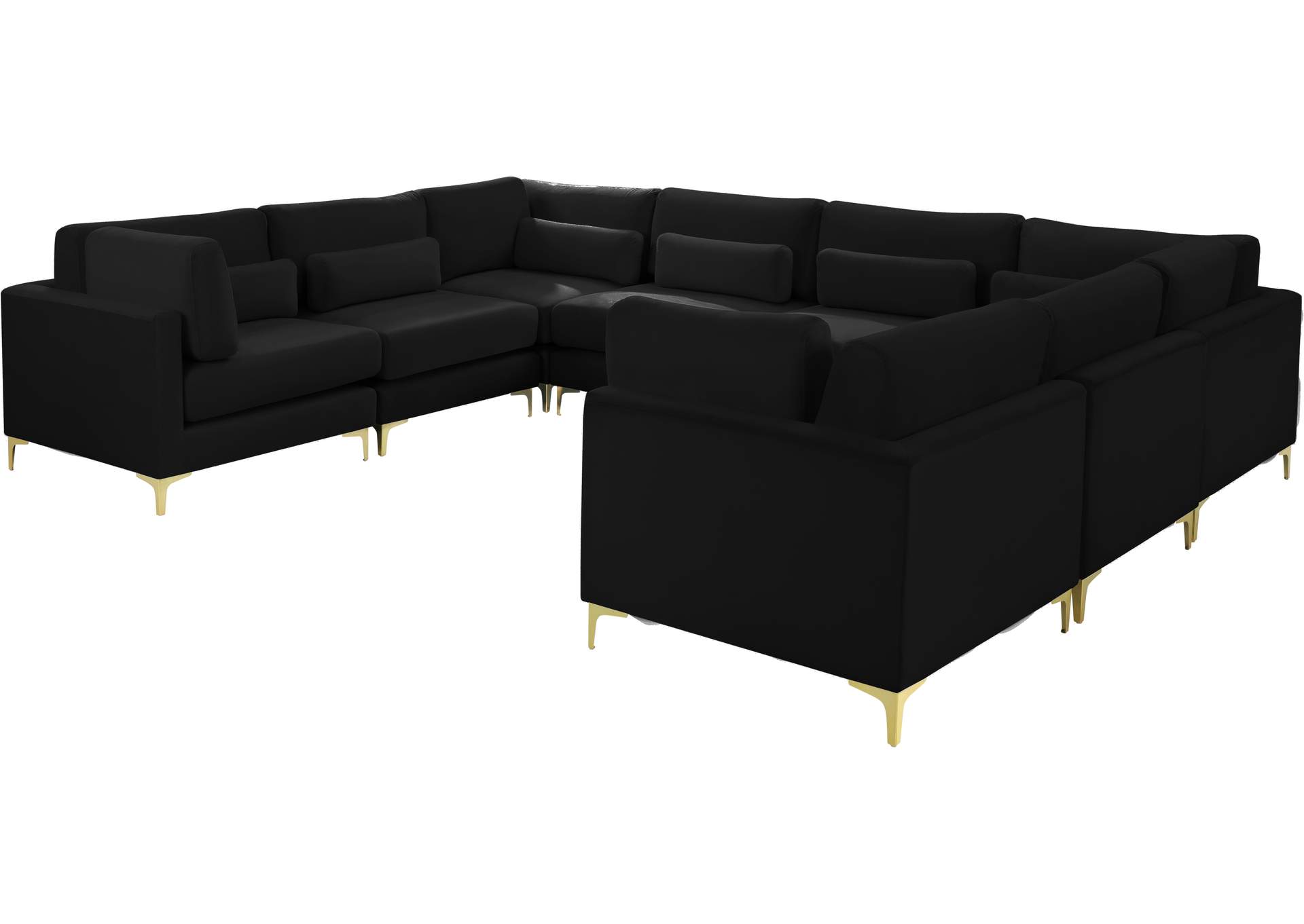 Julia Black Velvet Modular Sectional (8 Boxes),Meridian Furniture