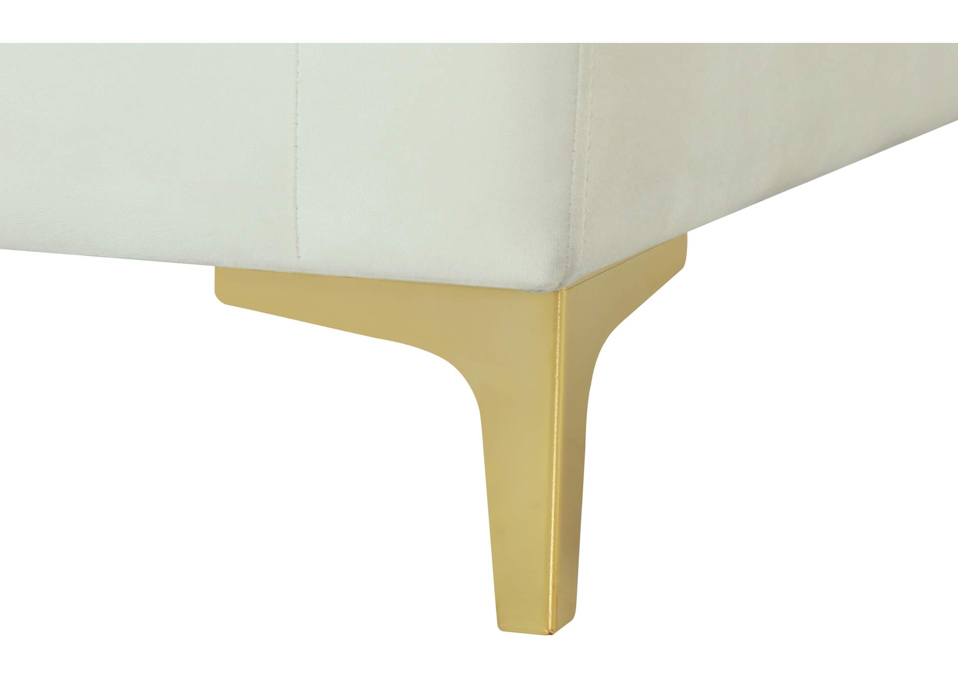 Julia Cream Velvet Modular Corner Chair,Meridian Furniture