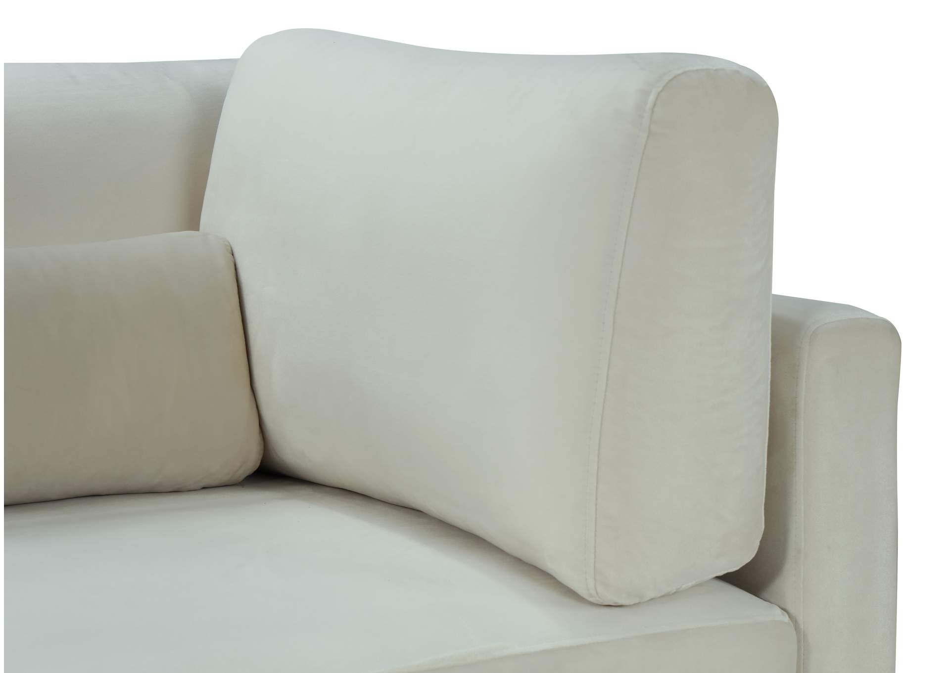 Julia Cream Velvet Modular Corner Chair,Meridian Furniture