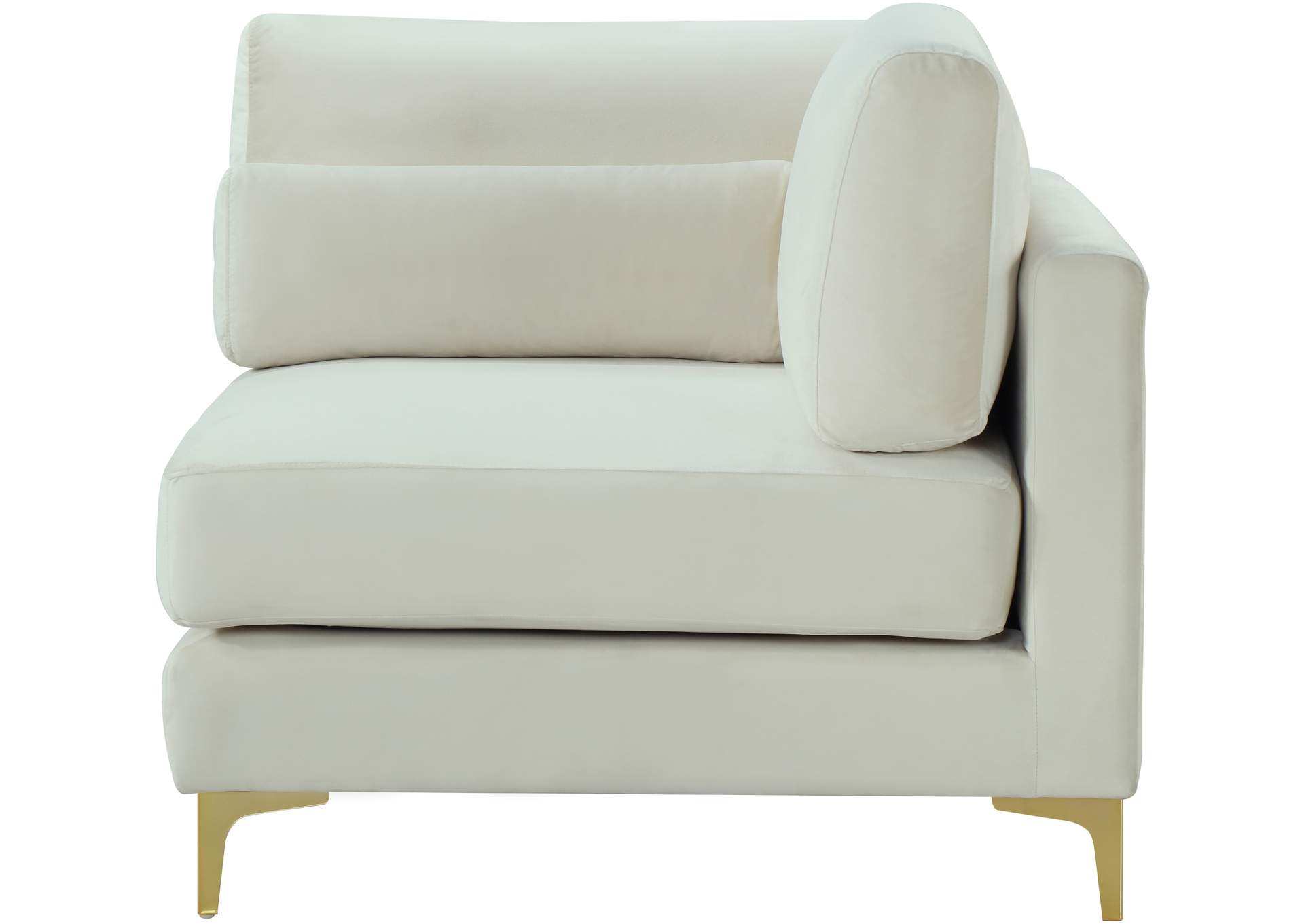 Julia Cream Velvet Modular Corner Chair,Meridian Furniture