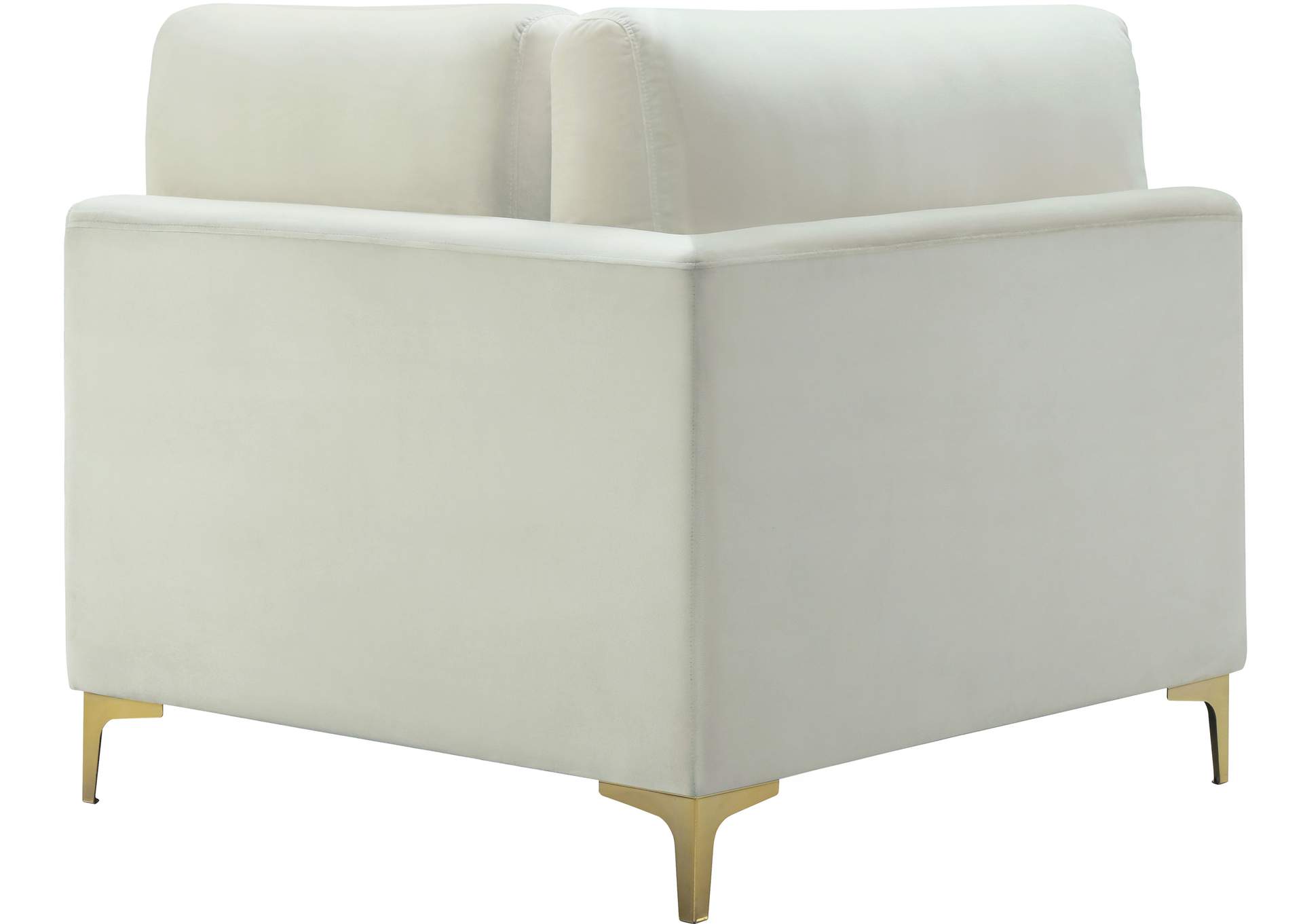 Julia Cream Velvet Modular Corner Chair,Meridian Furniture