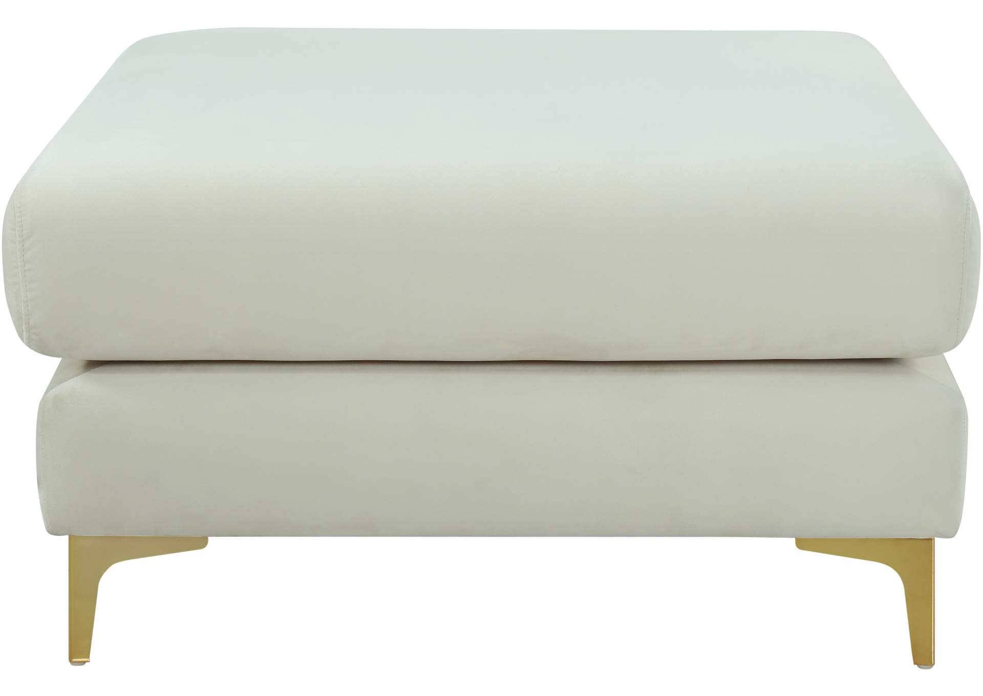 Julia Cream Velvet Modular Ottoman,Meridian Furniture