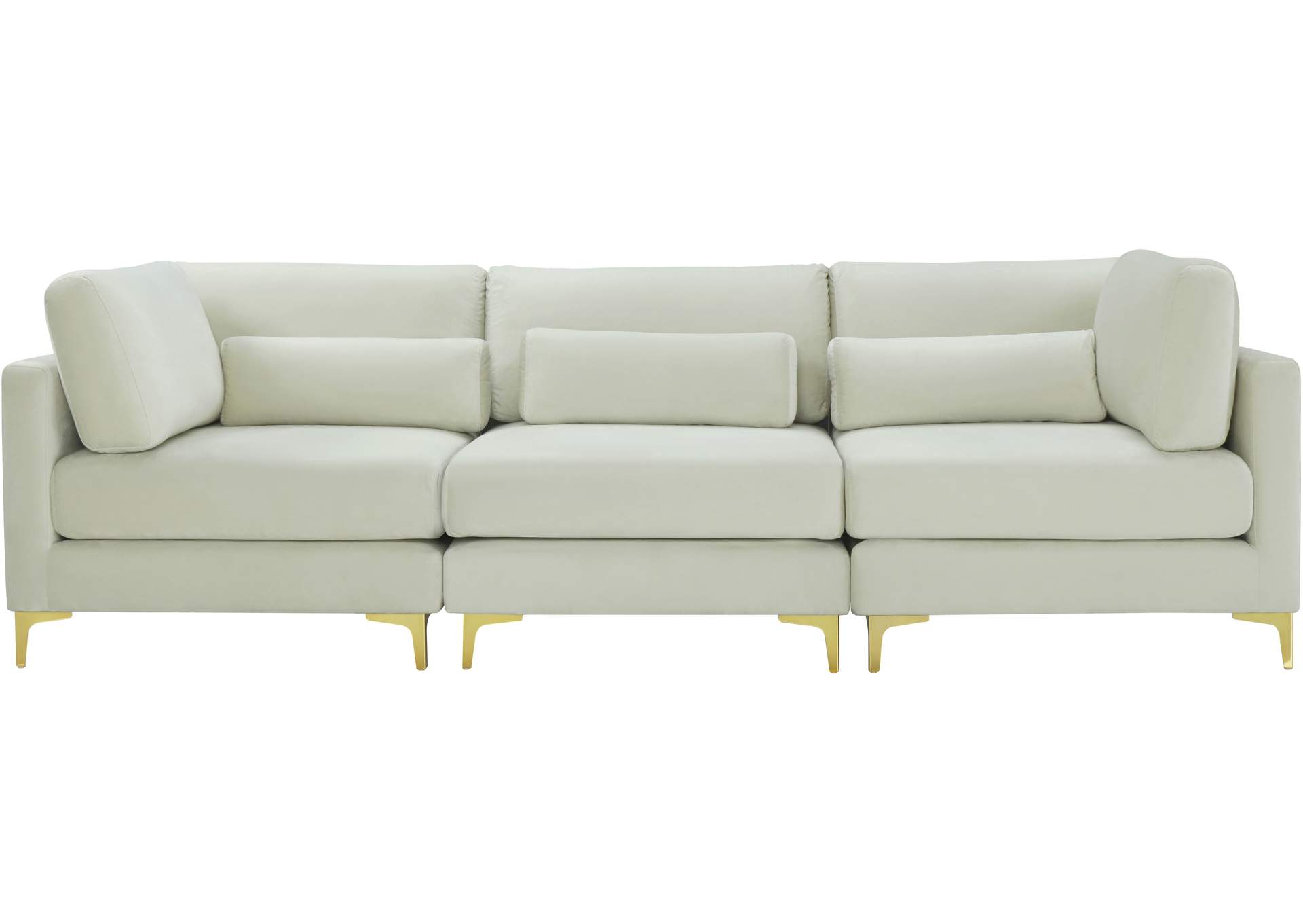 Julia Cream Velvet Modular Sofa (3 Boxes),Meridian Furniture