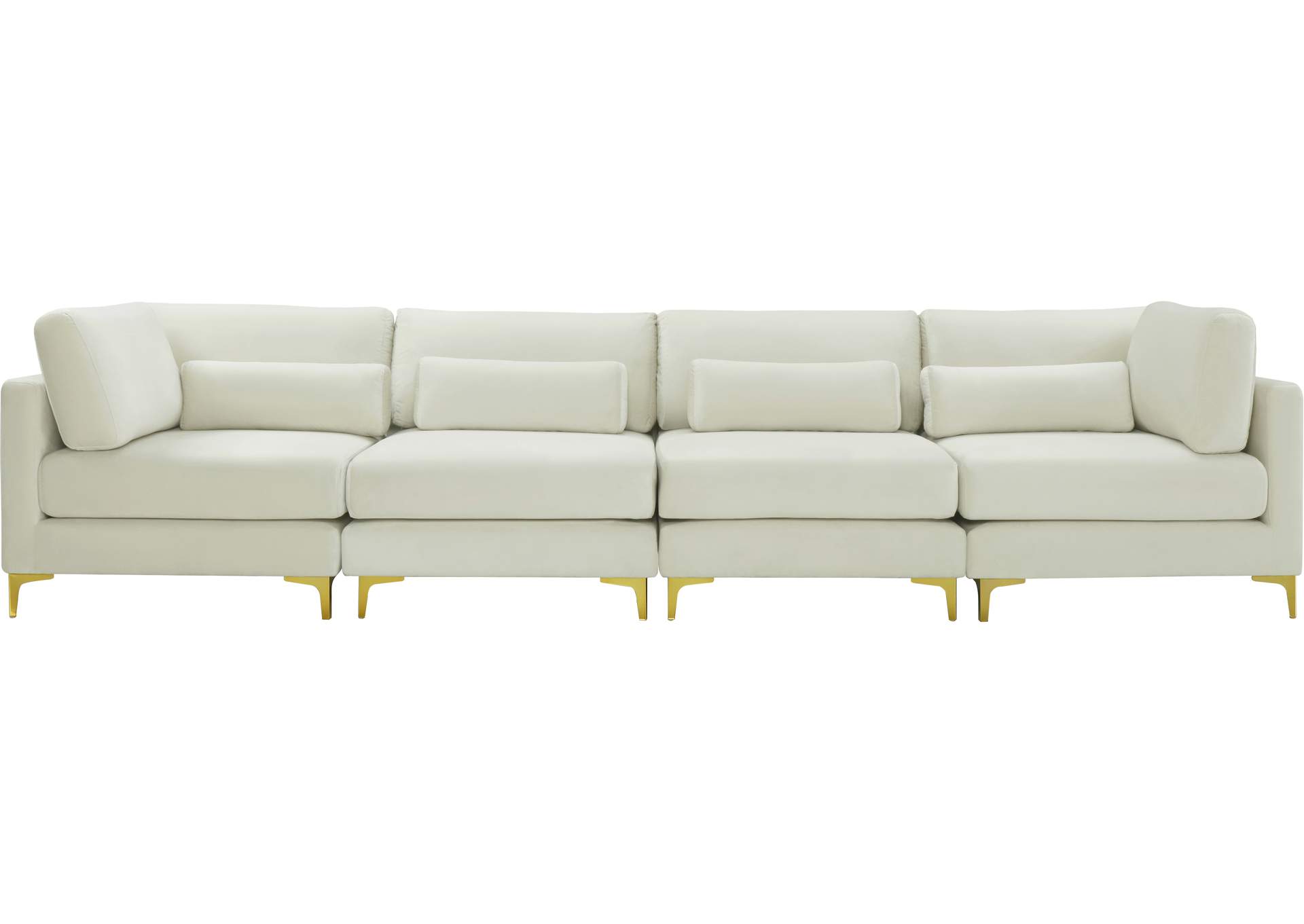 Julia Cream Velvet Modular Sofa (4 Boxes),Meridian Furniture