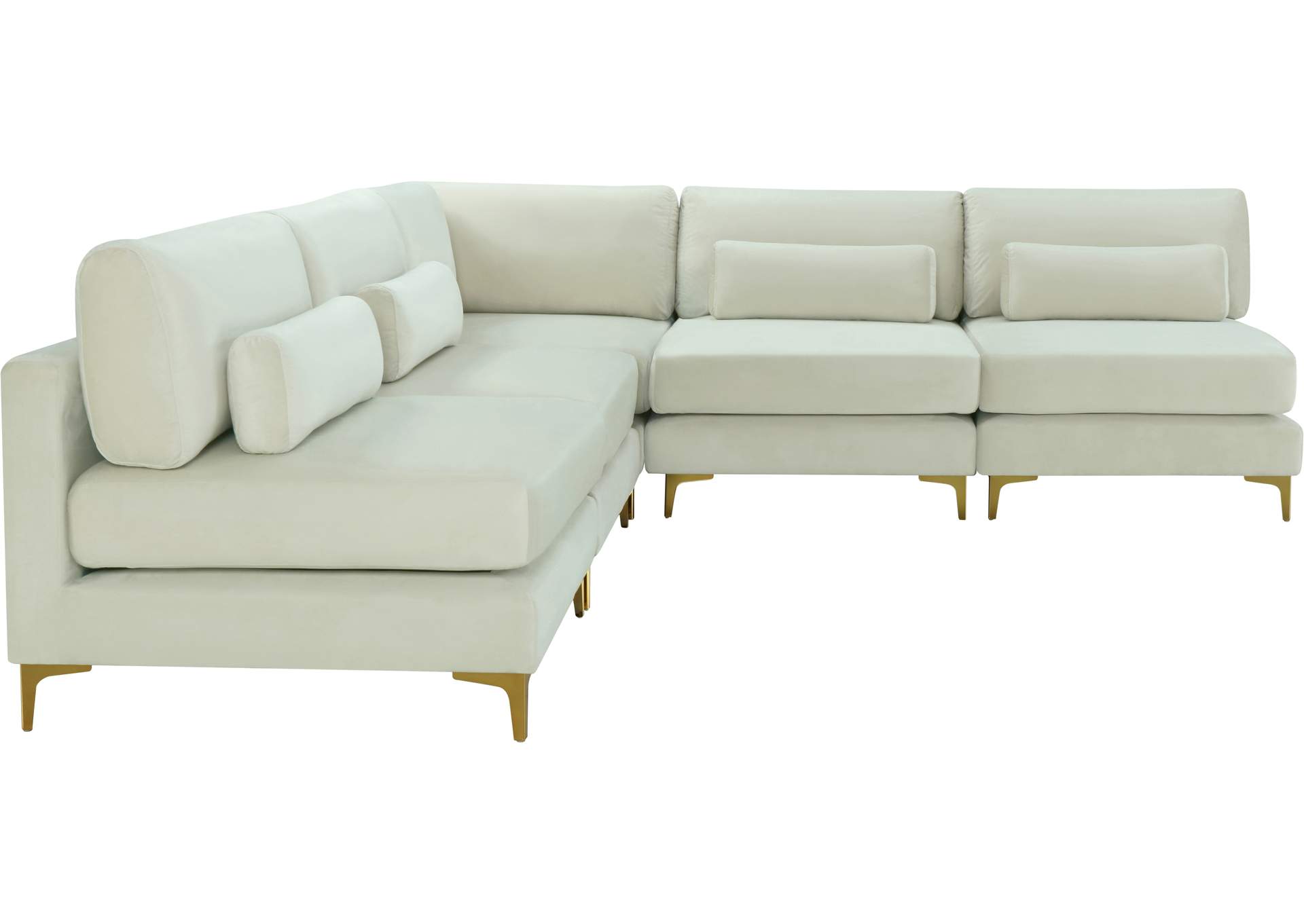 Julia Cream Velvet Modular Sectional (5 Boxes),Meridian Furniture