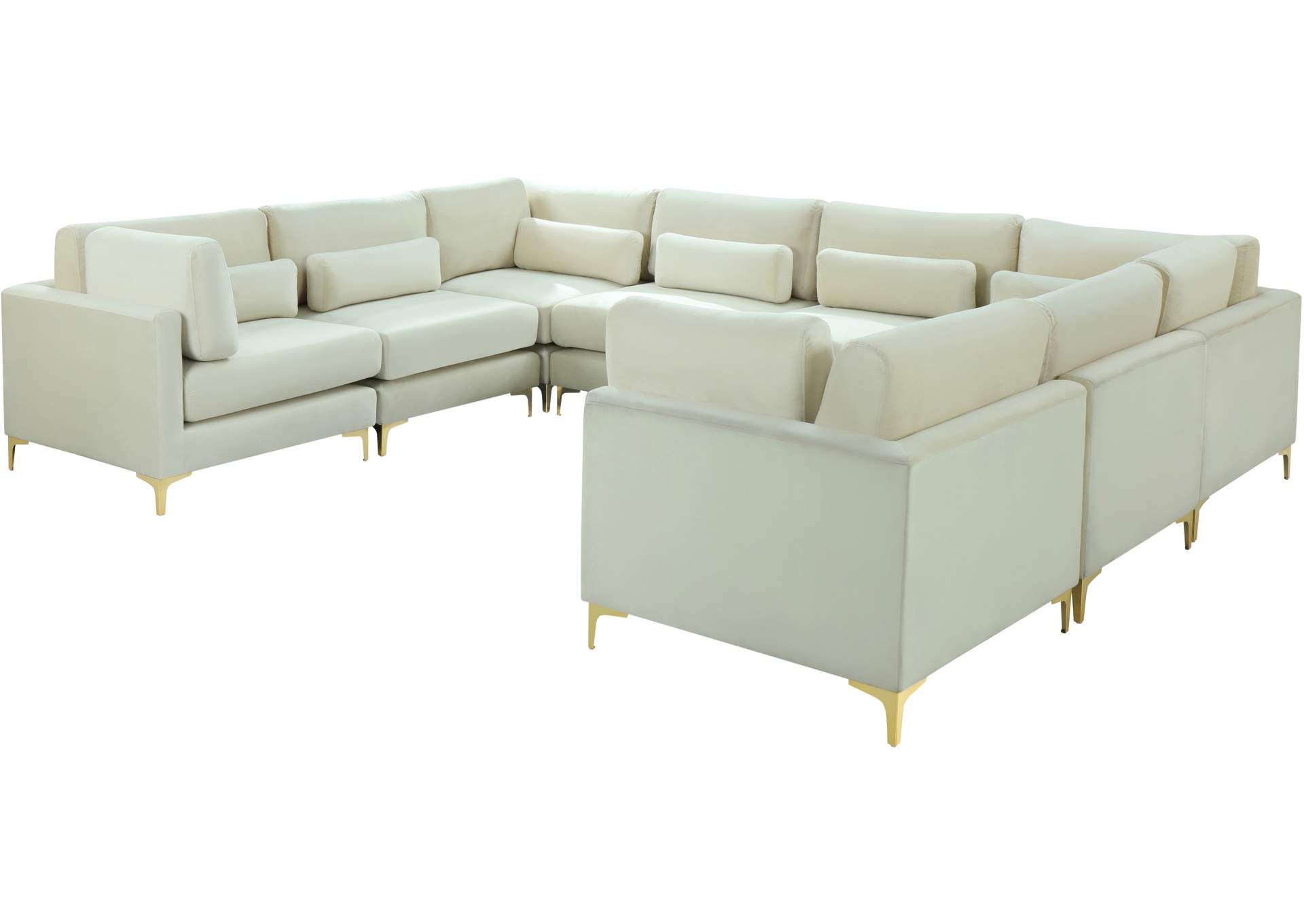 Julia Cream Velvet Modular Sectional (8 Boxes),Meridian Furniture