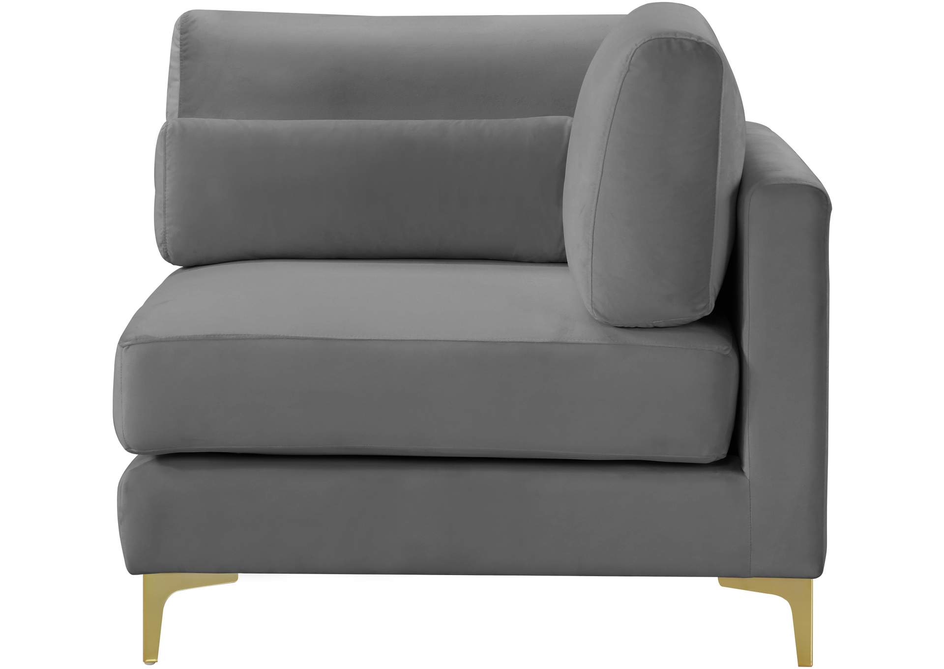 Julia Grey Velvet Modular Corner Chair,Meridian Furniture