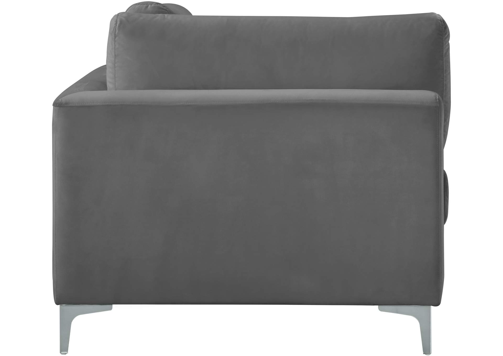 Julia Grey Velvet Modular Corner Chair,Meridian Furniture