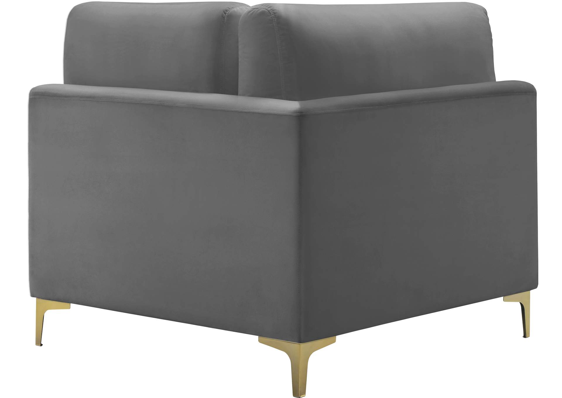 Julia Grey Velvet Modular Corner Chair,Meridian Furniture