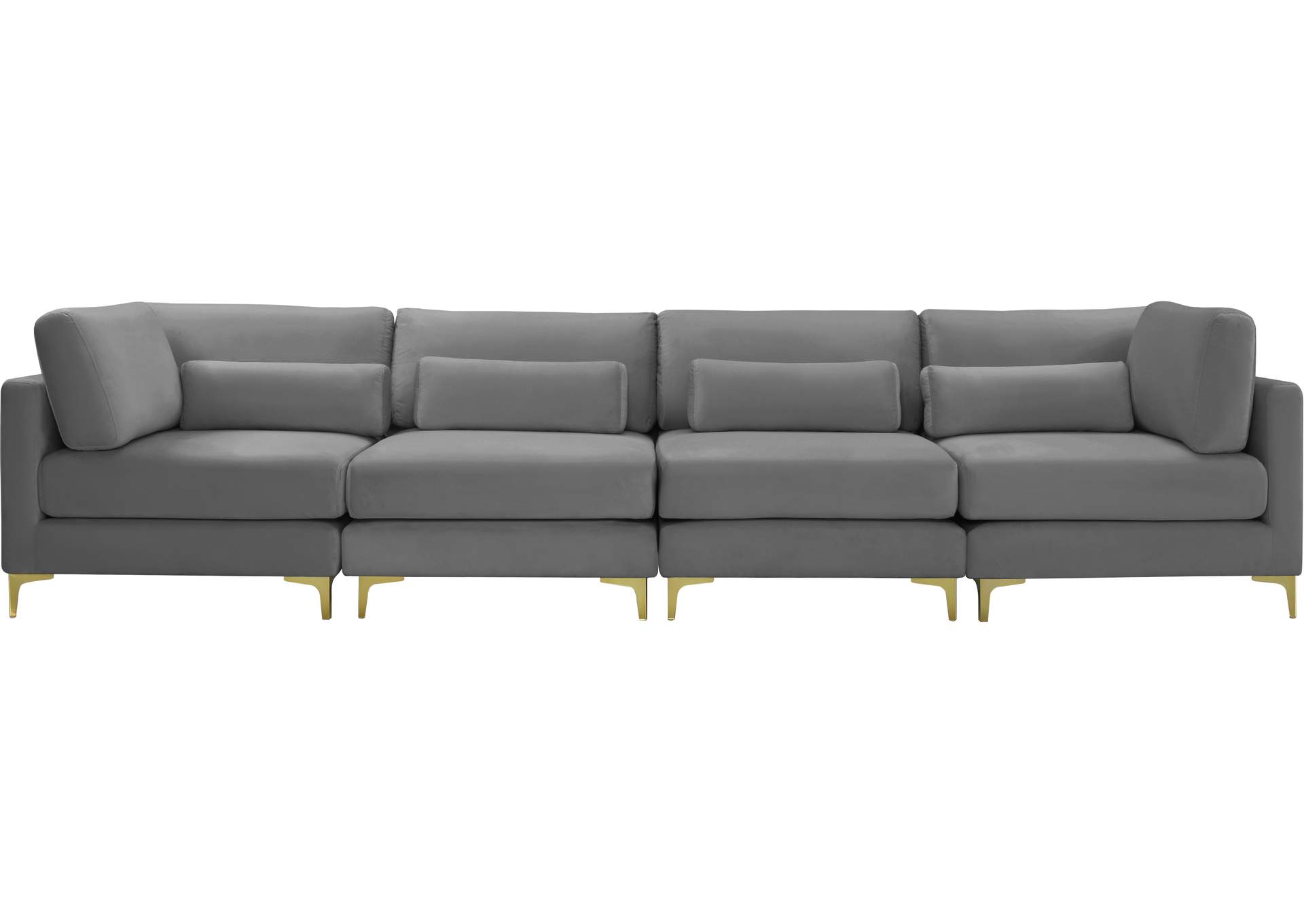 Julia Grey Velvet Modular Sofa (4 Boxes),Meridian Furniture