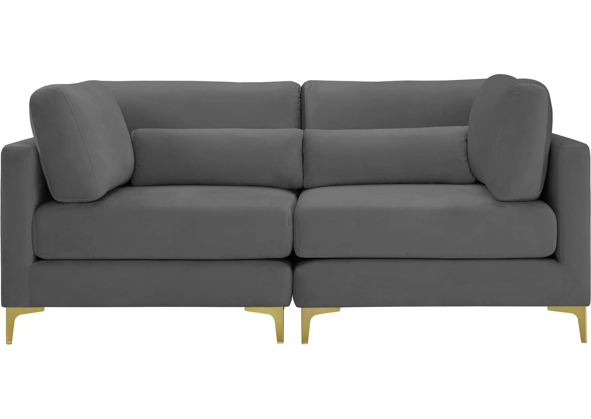 Julia Grey Velvet Modular Sofa,Meridian Furniture