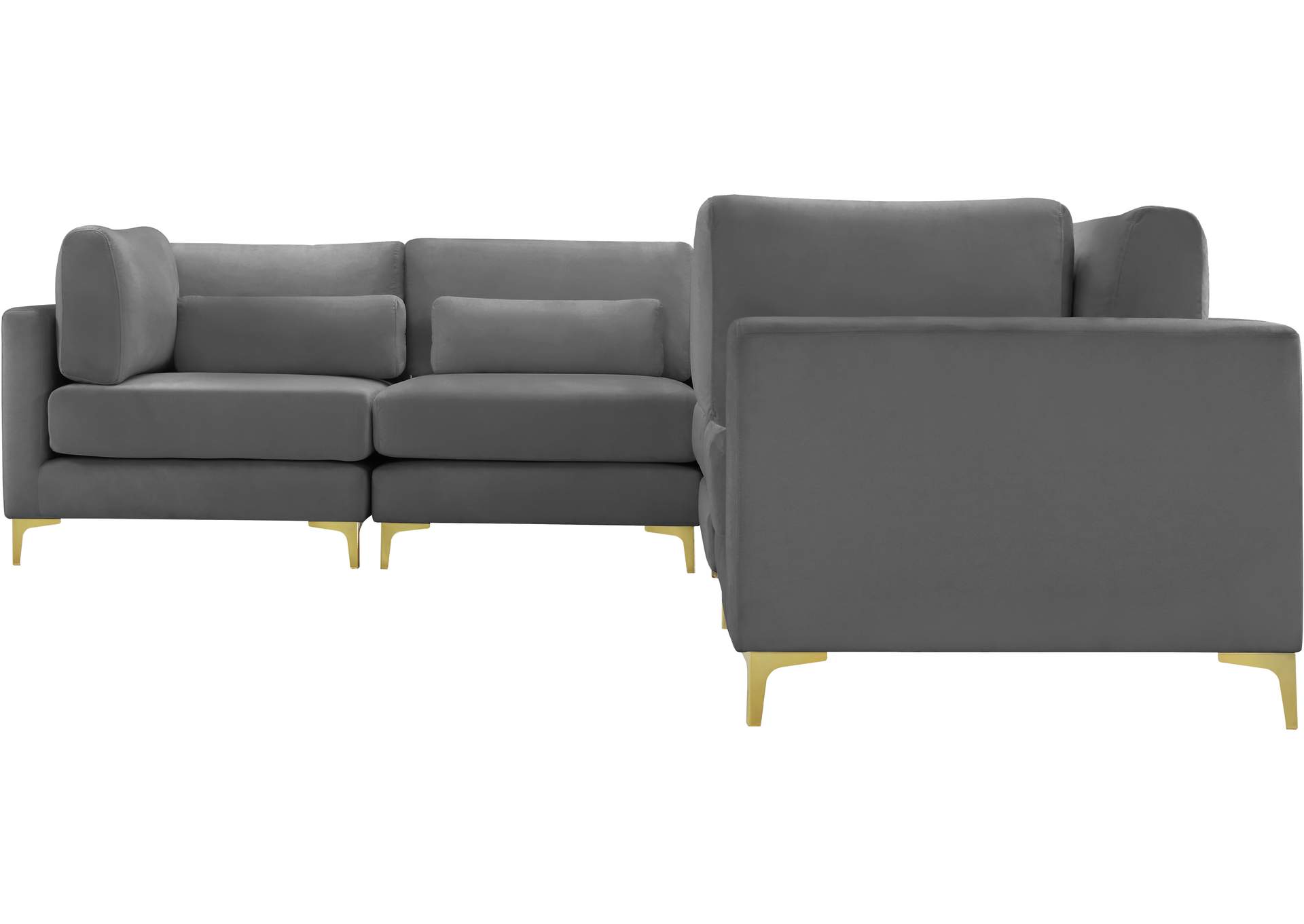 Julia Grey Velvet Modular Sectional (5 Boxes),Meridian Furniture