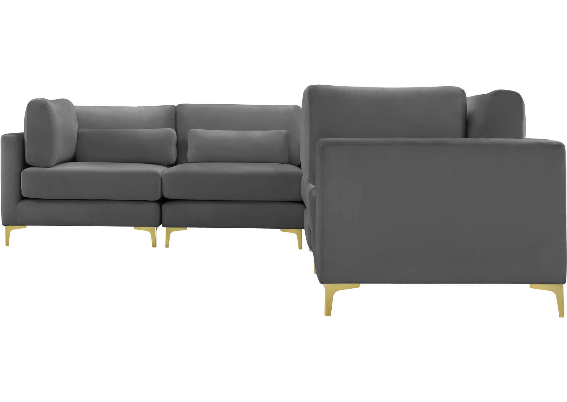 Julia Grey Velvet Modular Sectional (6 Boxes),Meridian Furniture