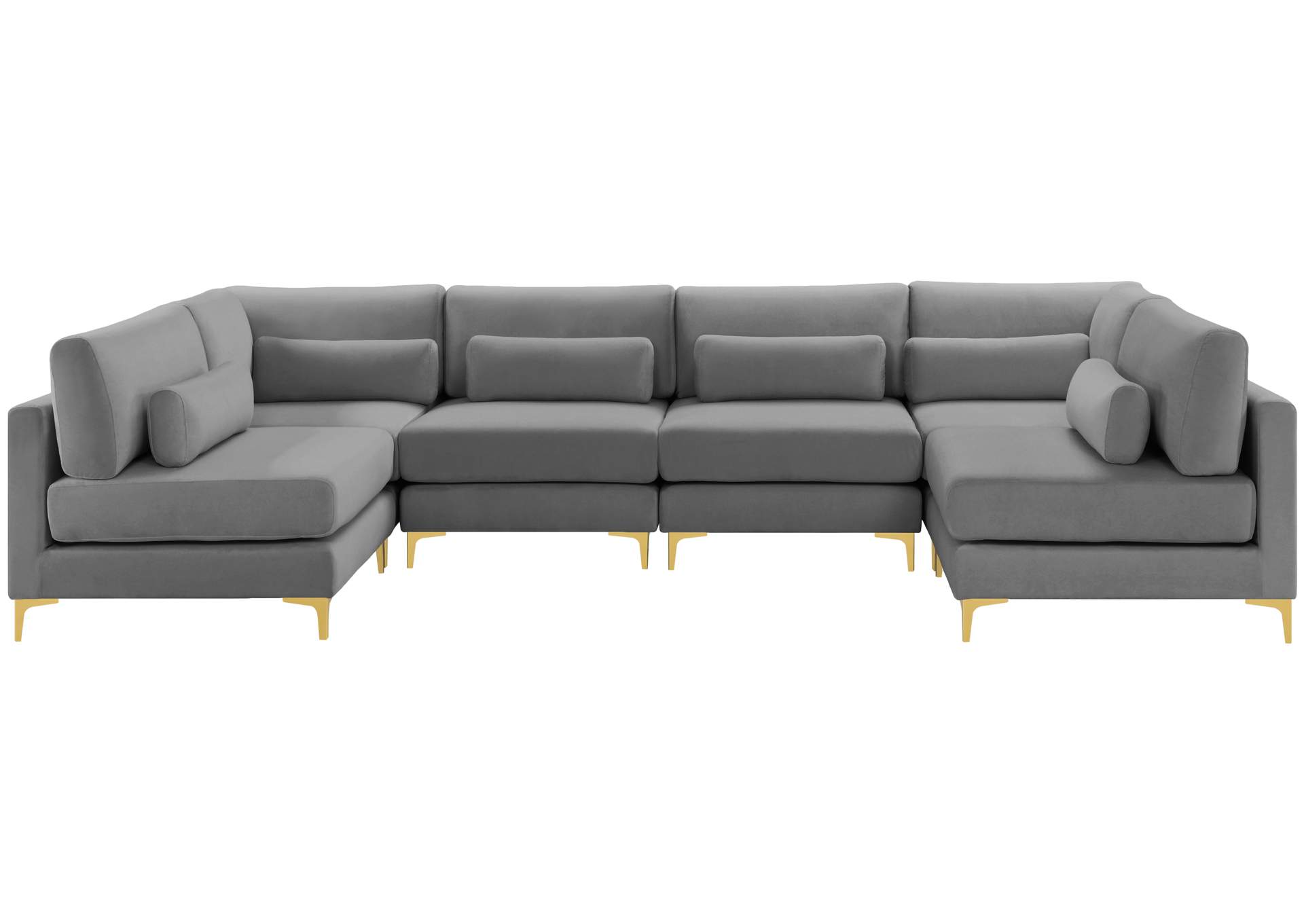 Julia Grey Velvet Modular Sectional (6 Boxes),Meridian Furniture