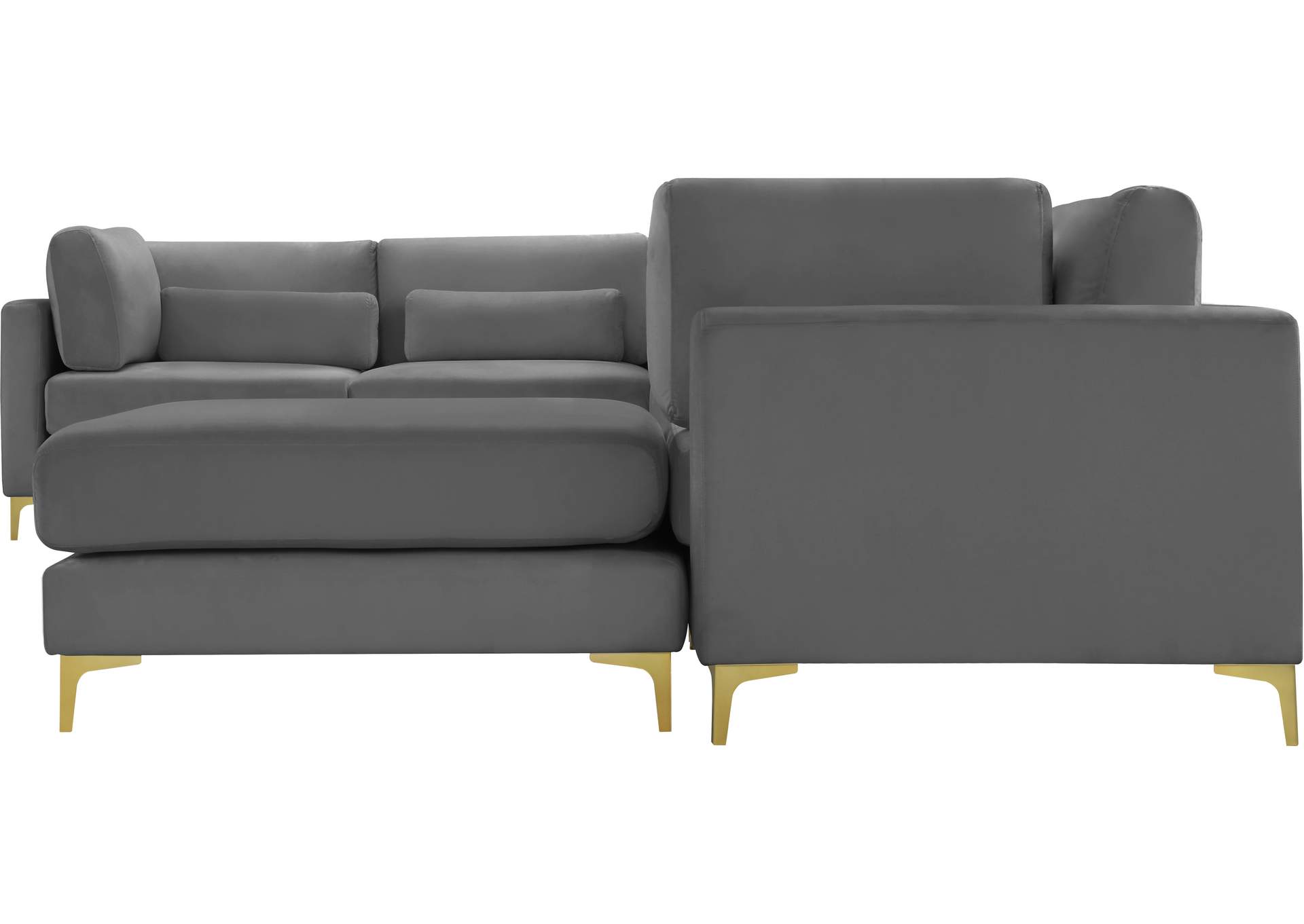 Julia Grey Velvet Modular Sectional (7 Boxes),Meridian Furniture