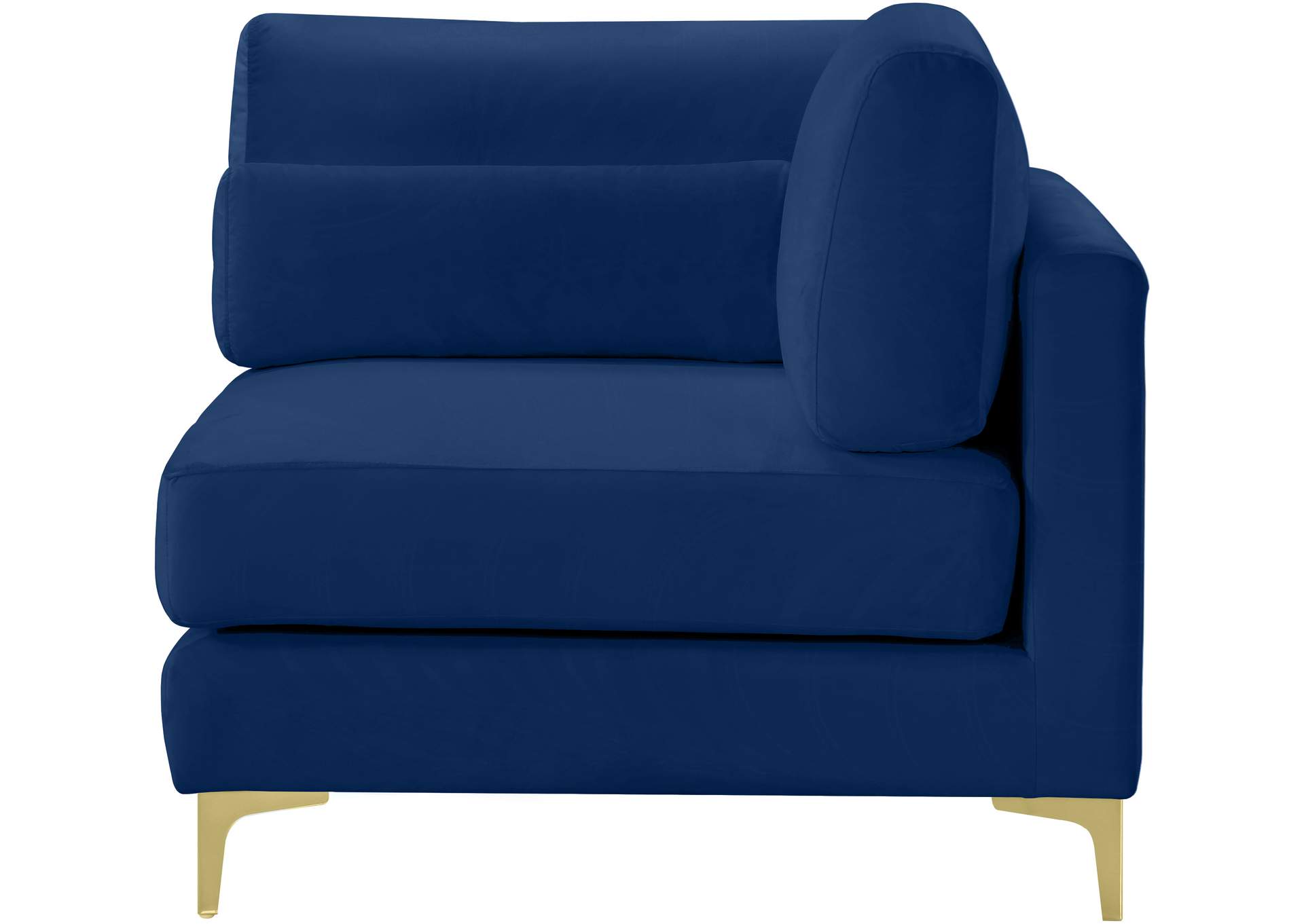 Julia Navy Velvet Modular Corner Chair,Meridian Furniture