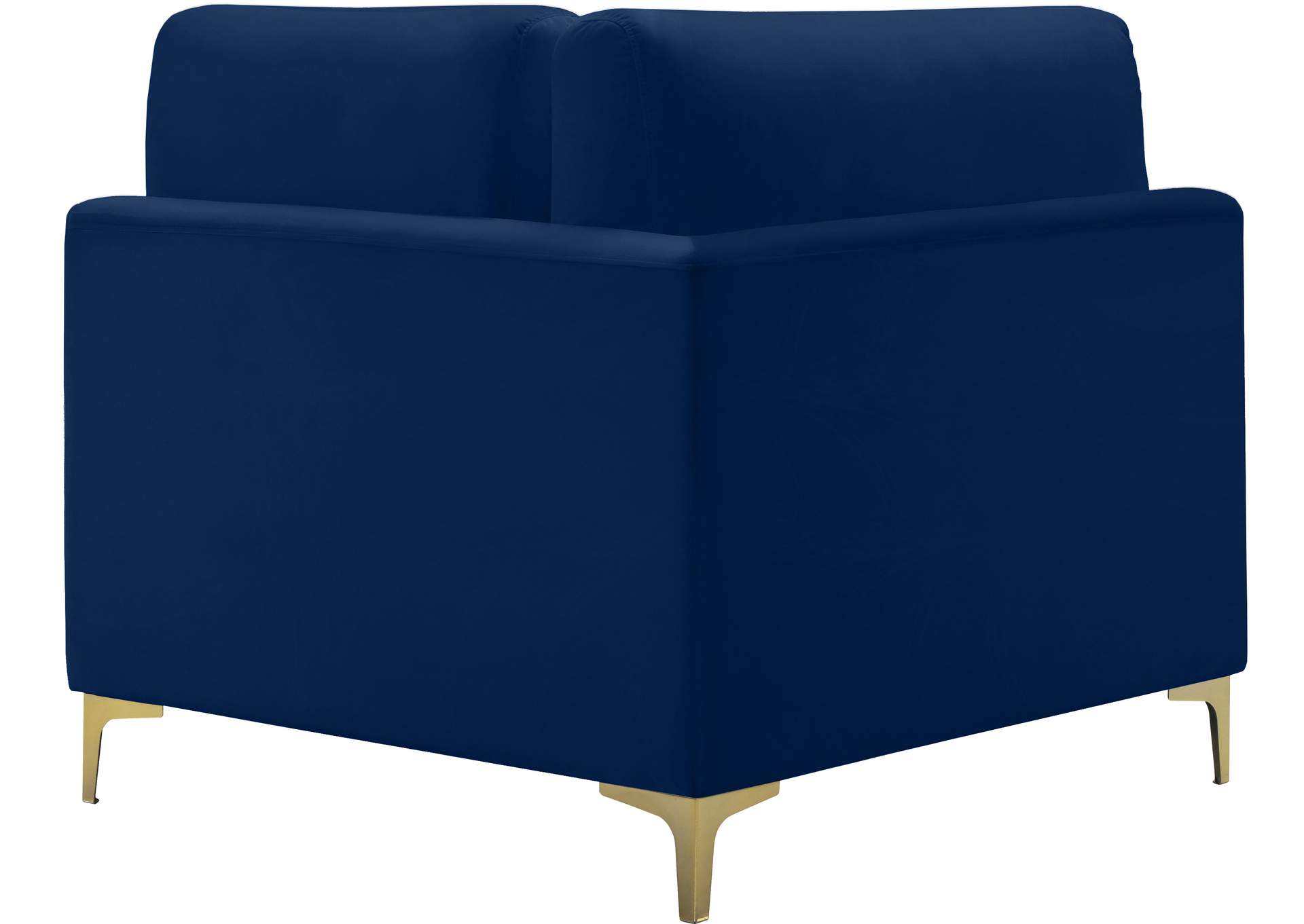 Julia Navy Velvet Modular Corner Chair,Meridian Furniture