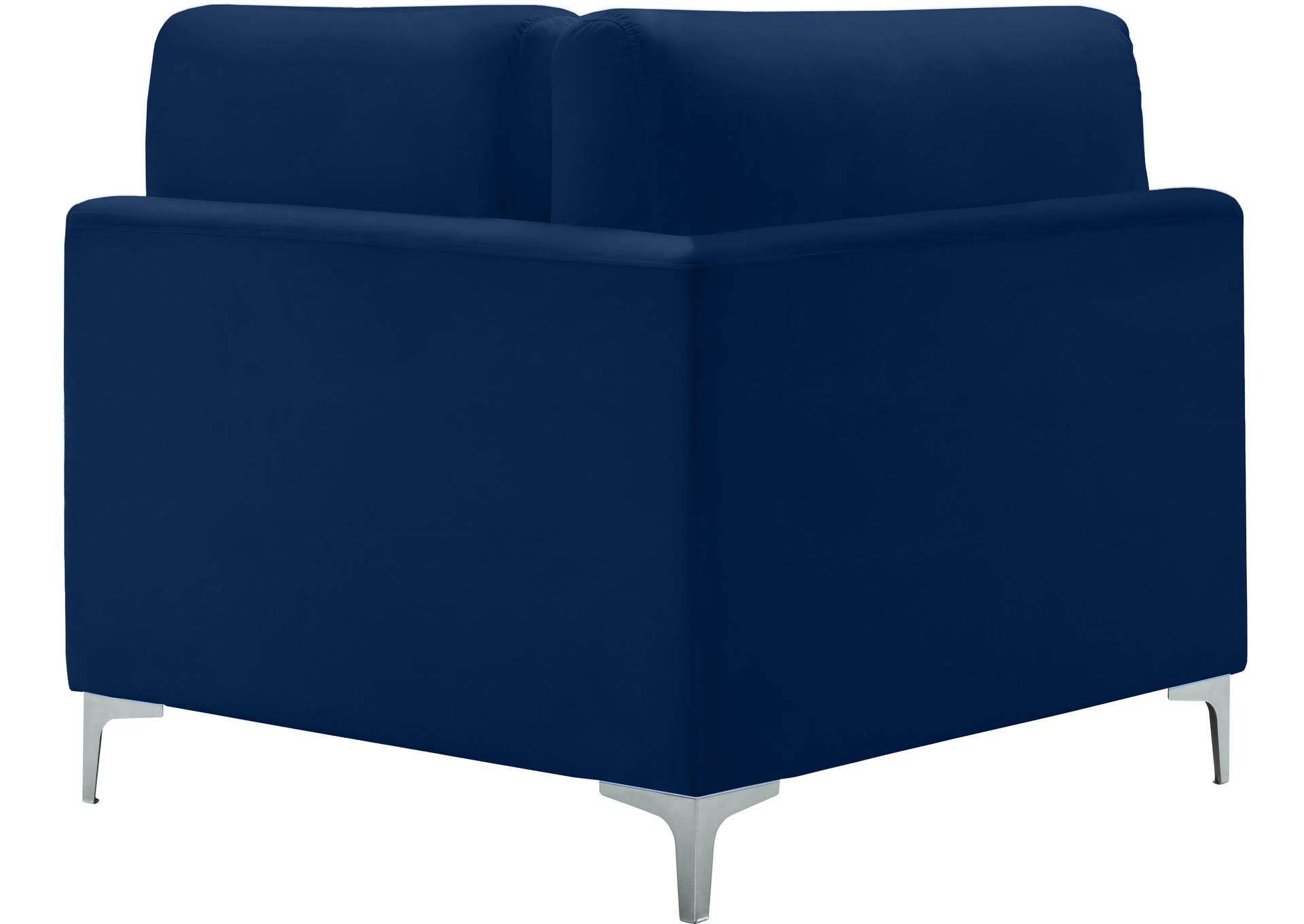 Julia Navy Velvet Modular Corner Chair,Meridian Furniture