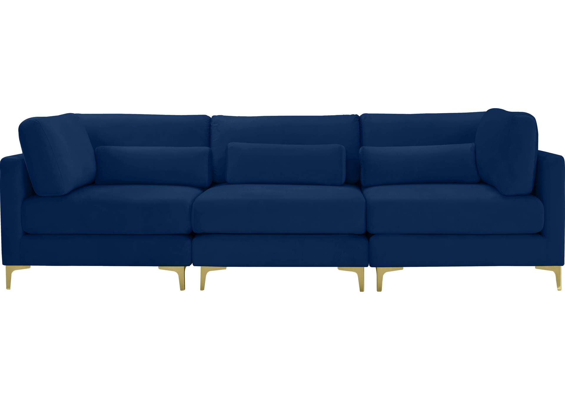 Julia Navy Velvet Modular Sofa (3 Boxes),Meridian Furniture