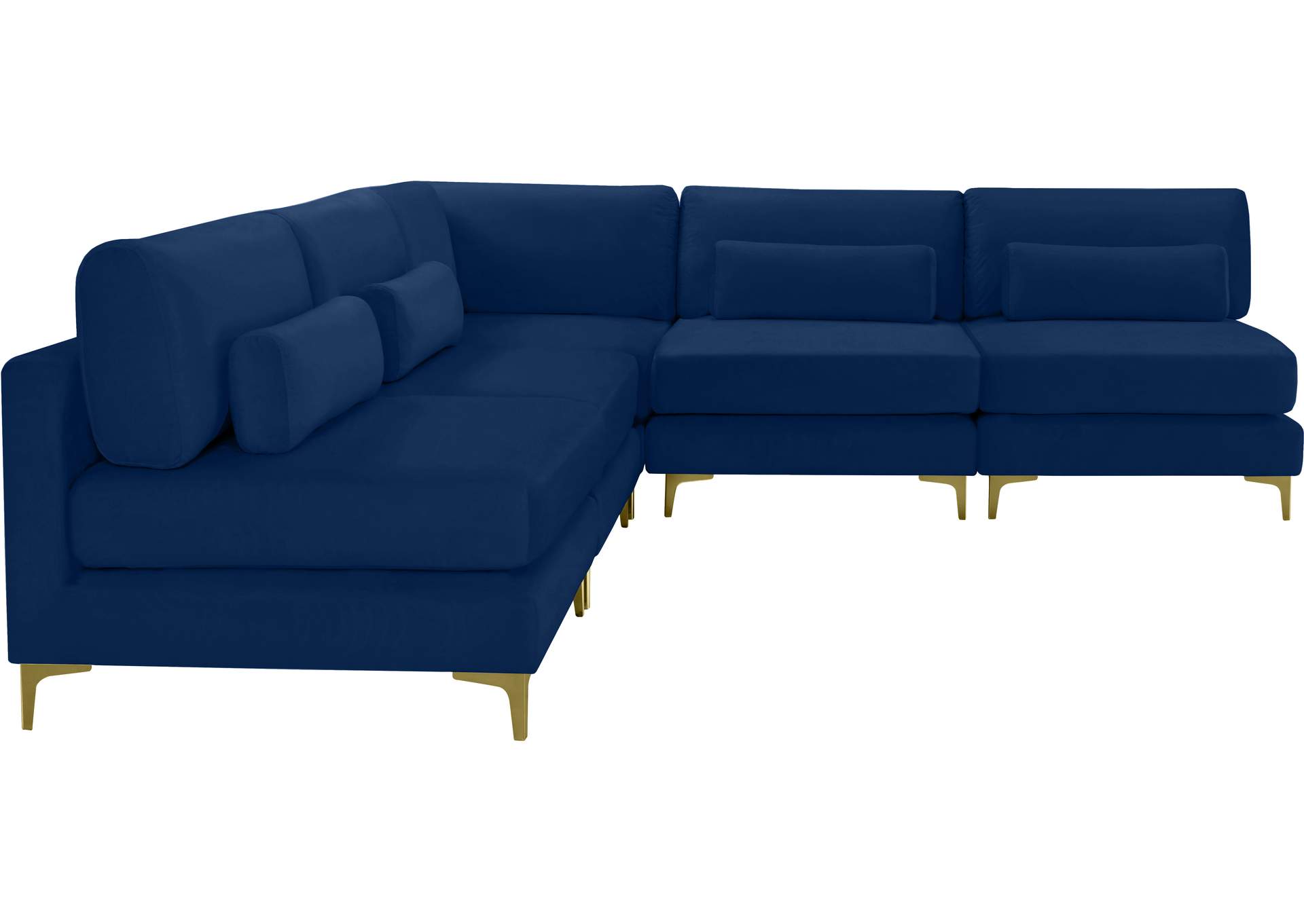 Julia Navy Velvet Modular Sectional (5 Boxes),Meridian Furniture