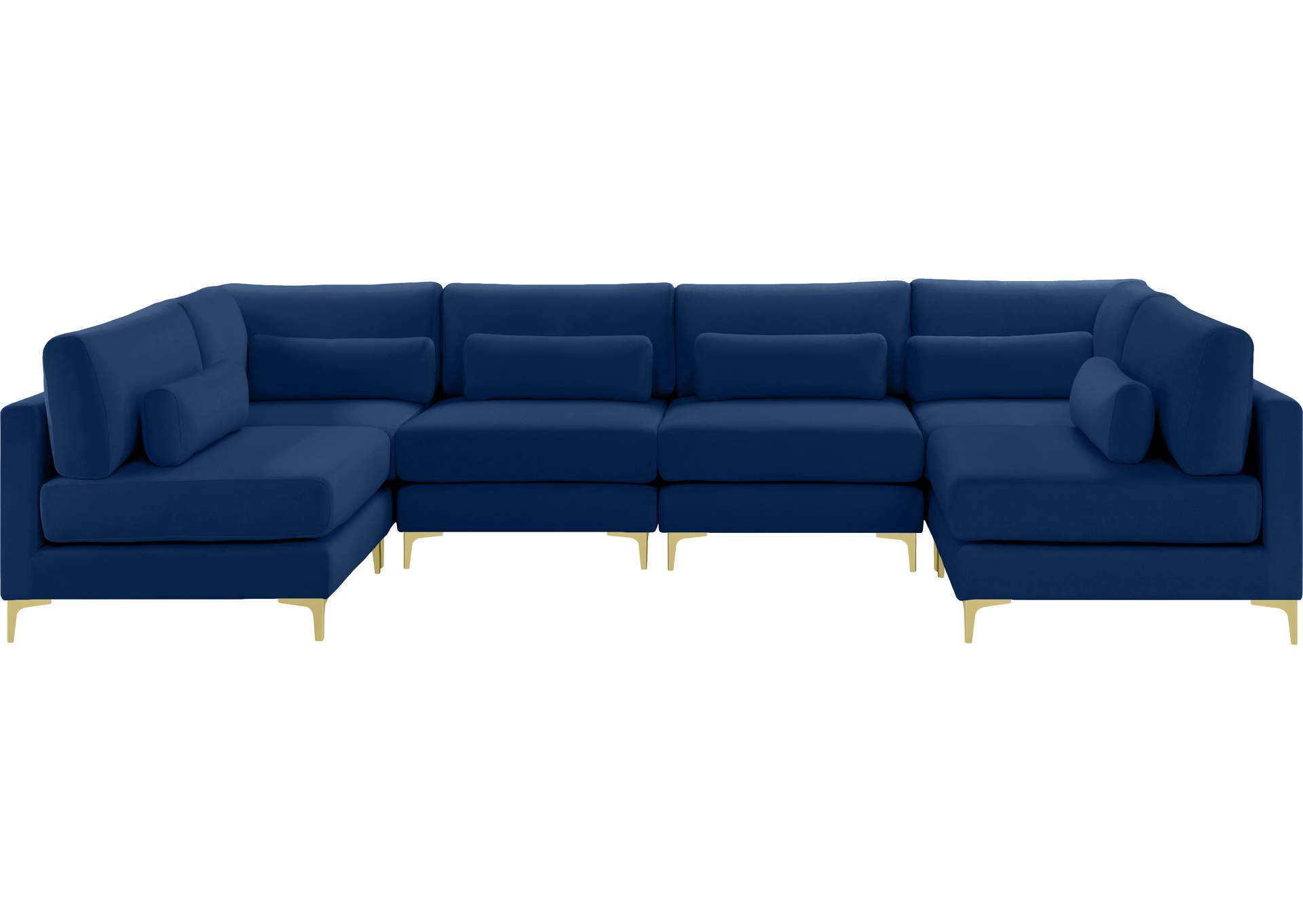 Julia Navy Velvet Modular Sectional (6 Boxes),Meridian Furniture