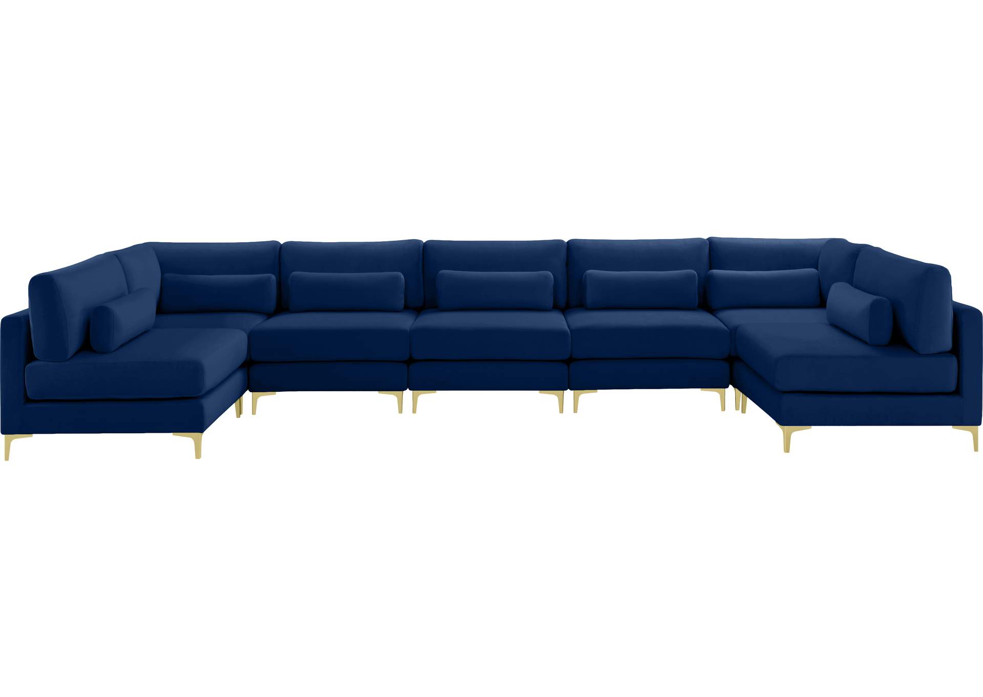 Julia Navy Velvet Modular Sectional (7 Boxes),Meridian Furniture