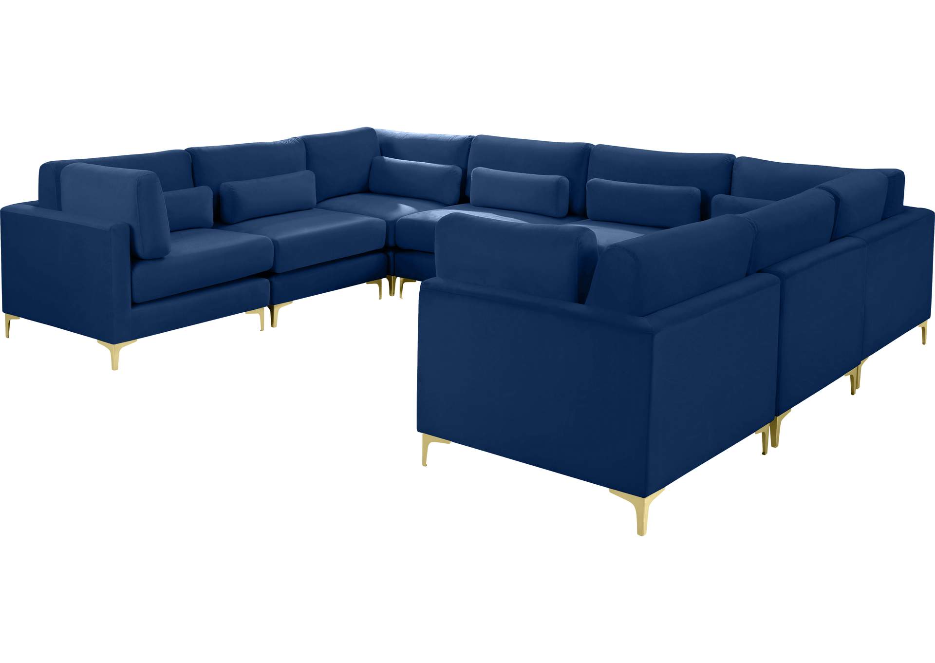 Julia Navy Velvet Modular Sectional (8 Boxes),Meridian Furniture