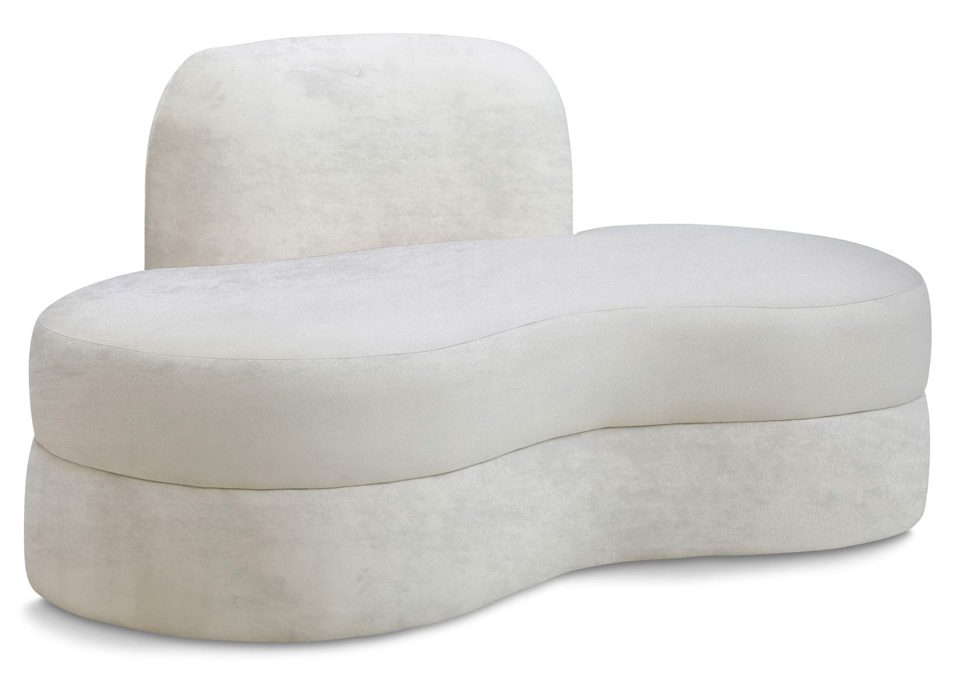 Mitzy Cream Velvet Loveseat,Meridian Furniture