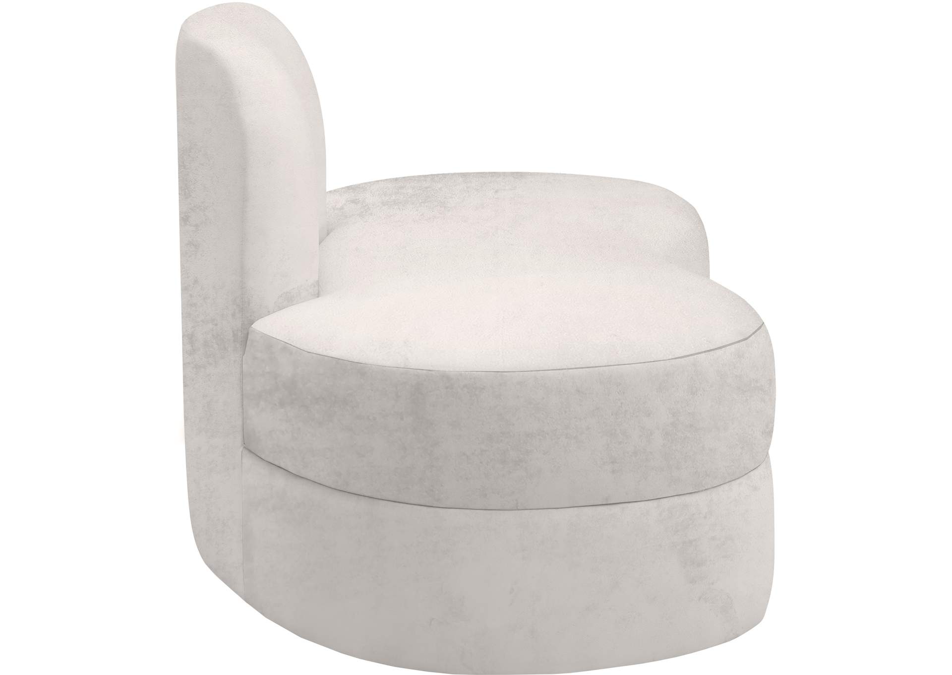 Mitzy Cream Velvet Loveseat,Meridian Furniture