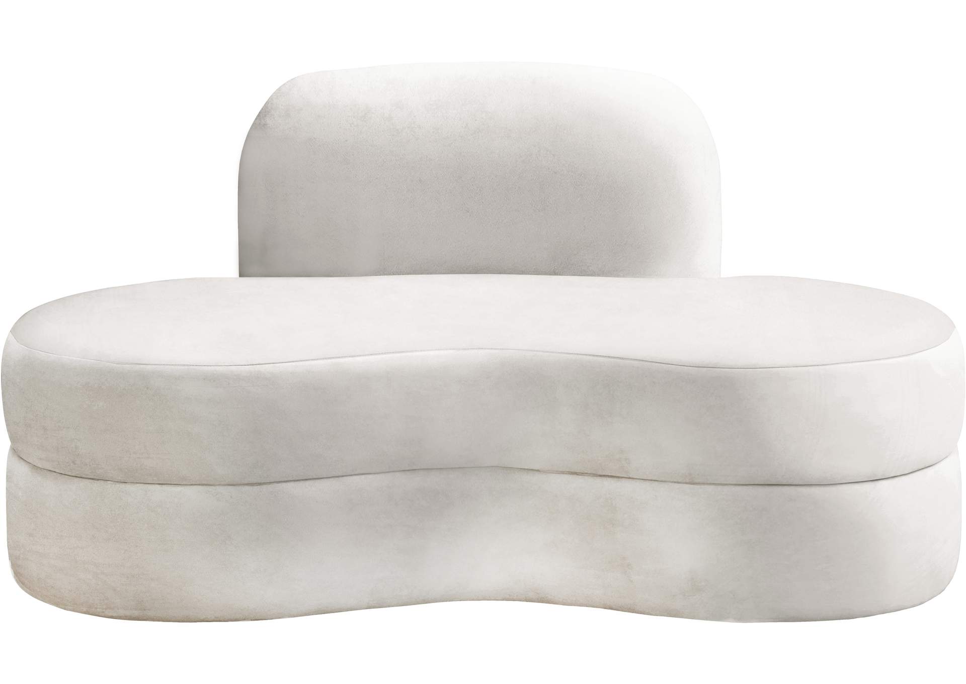 Mitzy Cream Velvet Loveseat,Meridian Furniture