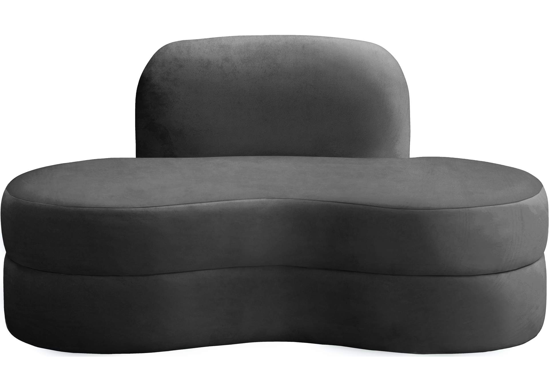 Mitzy Grey Velvet Loveseat,Meridian Furniture