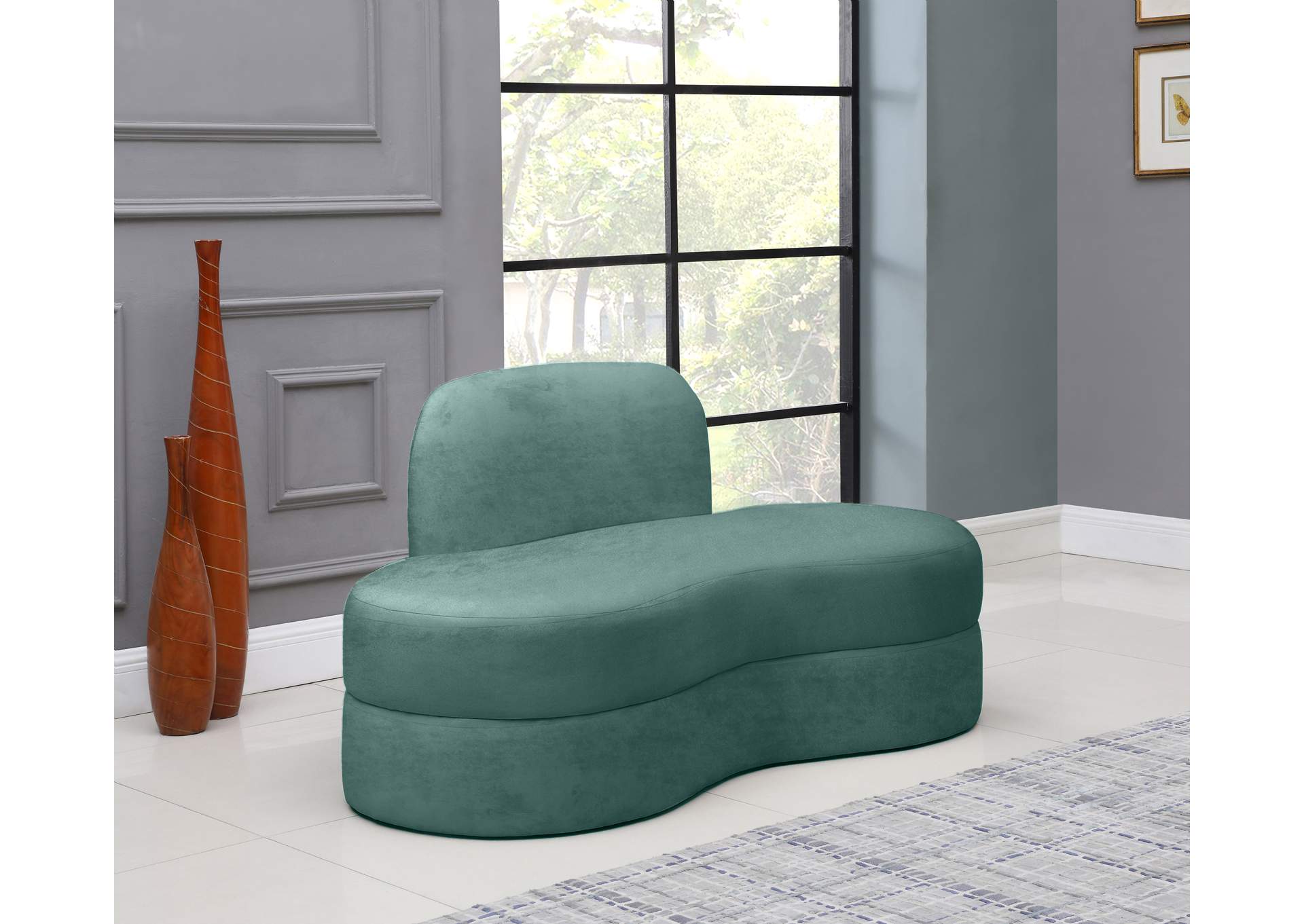 Mitzy Mint Velvet Loveseat,Meridian Furniture