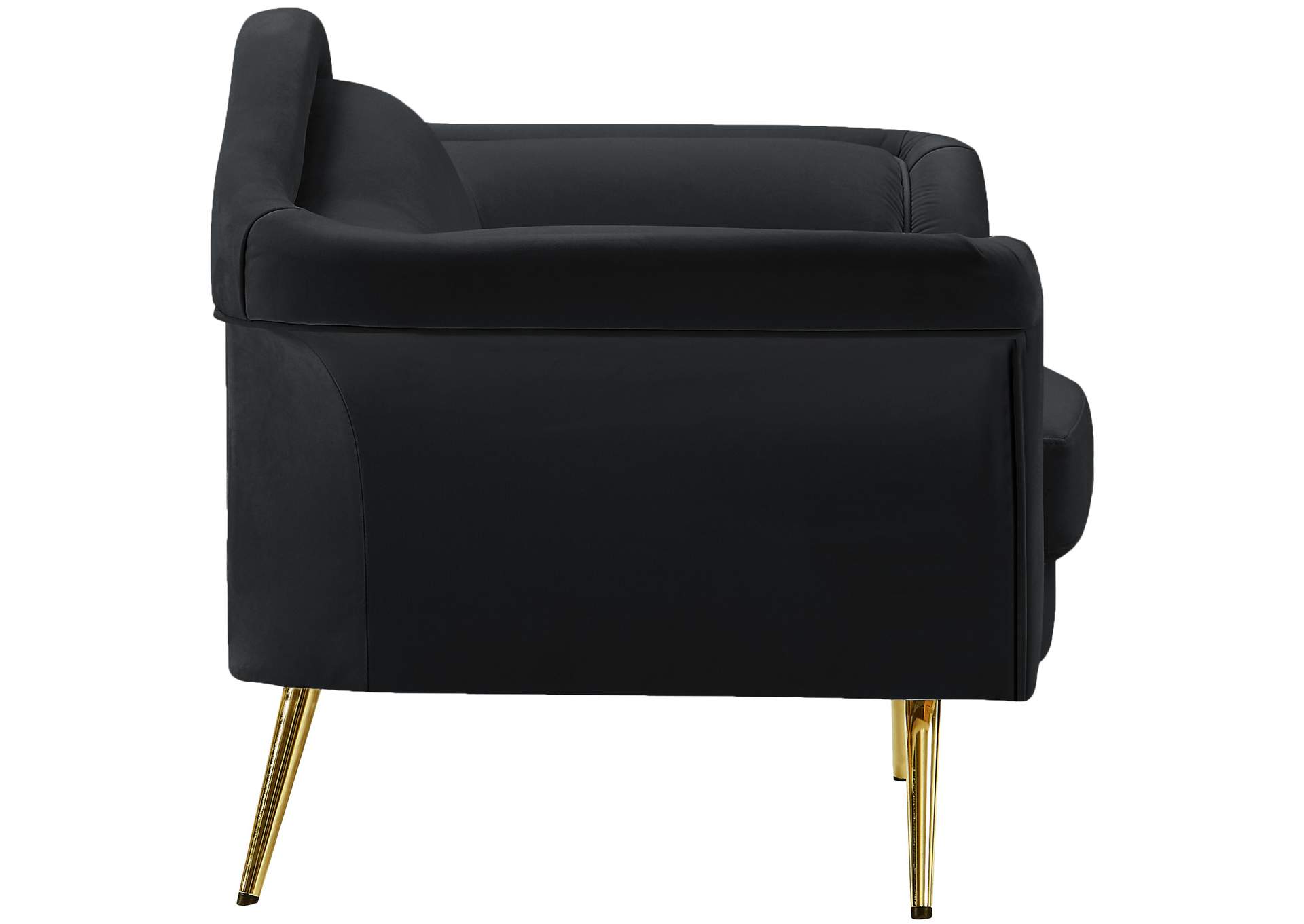 Lips Black Velvet Chair,Meridian Furniture