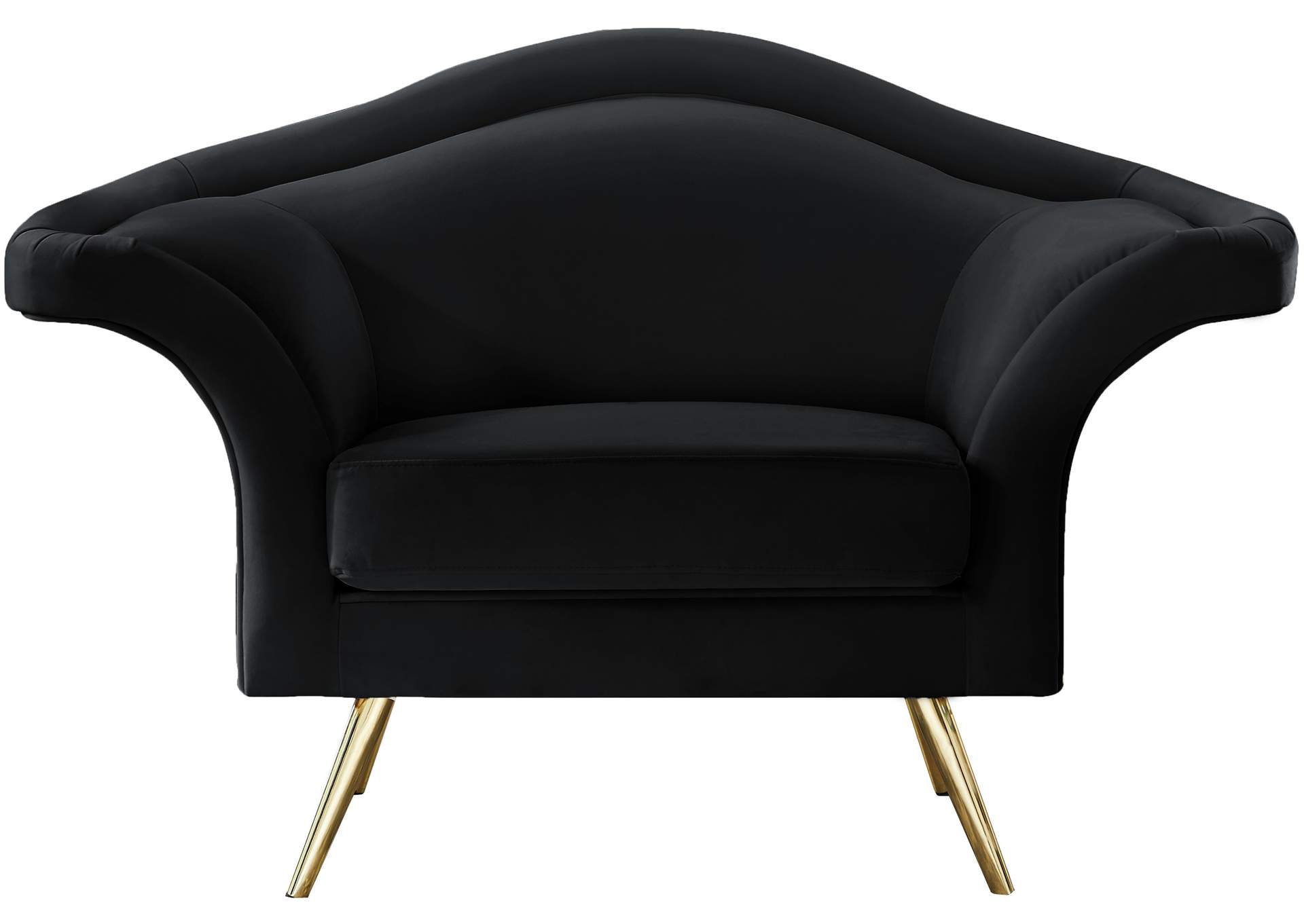 Lips Black Velvet Chair,Meridian Furniture