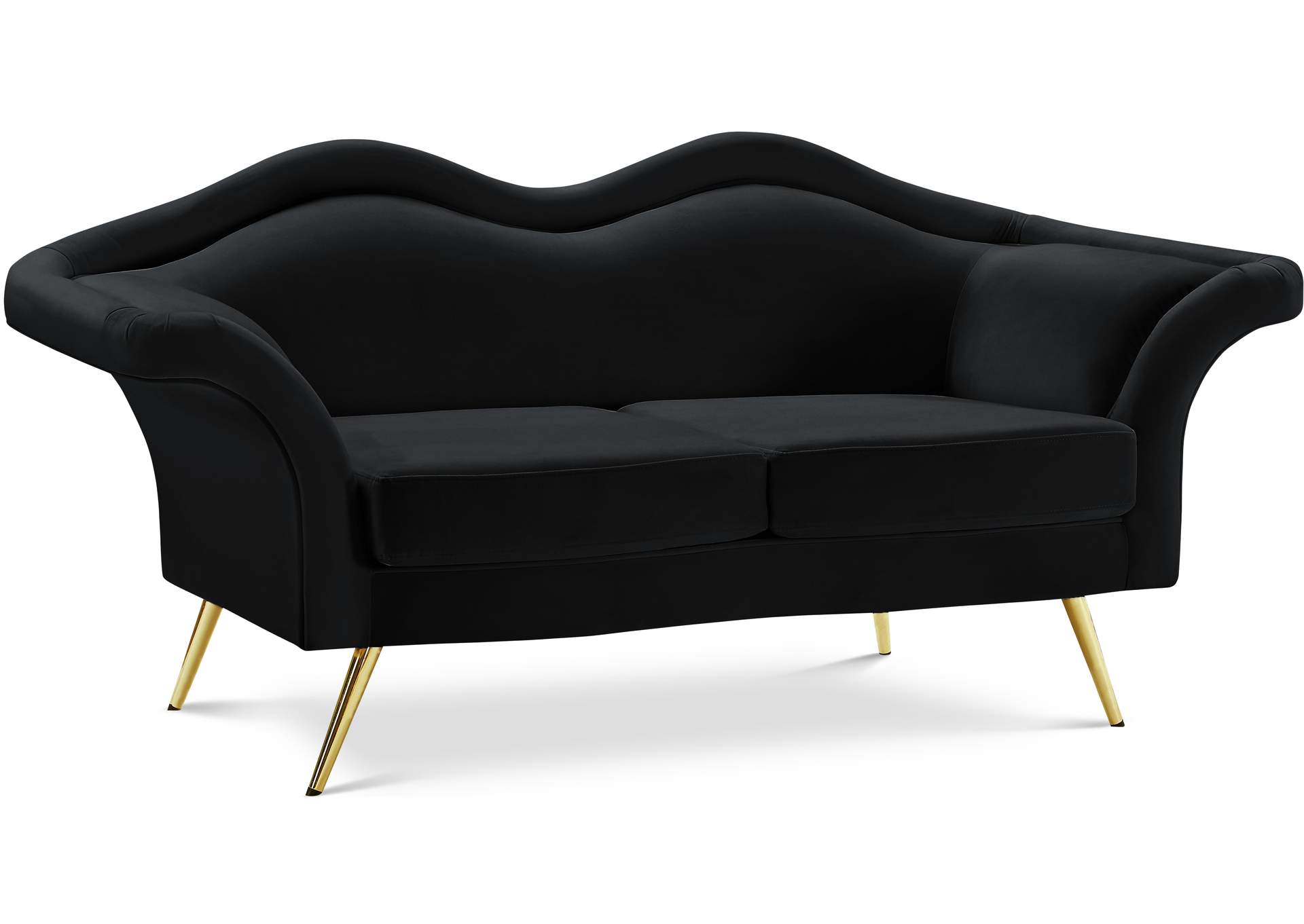 Lips Black Velvet Loveseat,Meridian Furniture