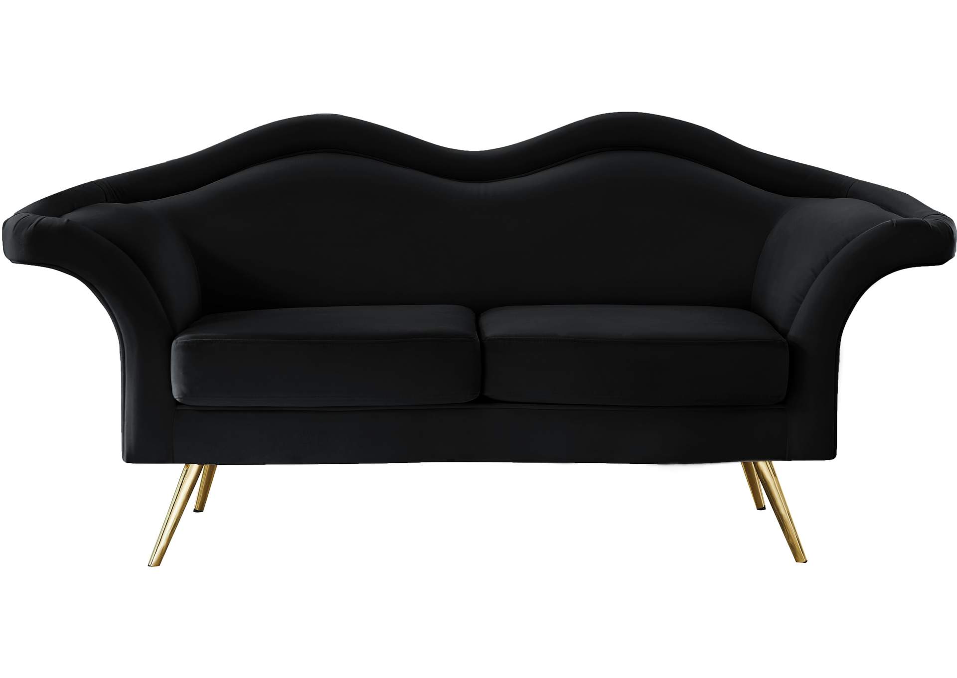 Lips Black Velvet Loveseat,Meridian Furniture