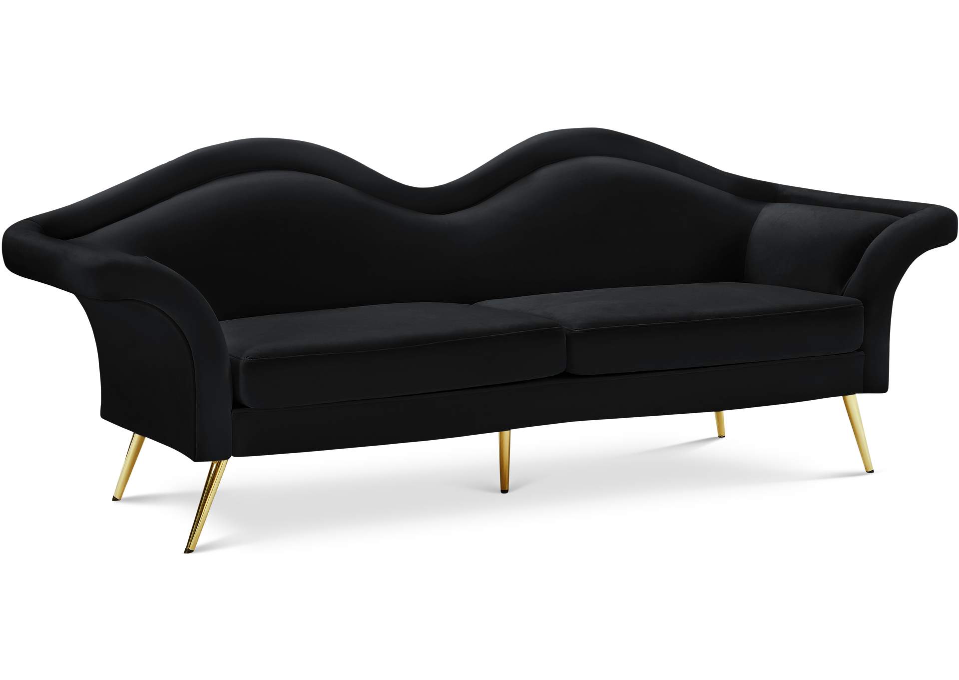 Lips Black Velvet Sofa,Meridian Furniture