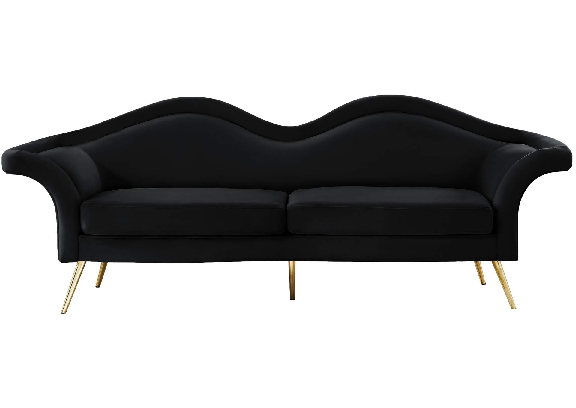 Lips Black Velvet Sofa,Meridian Furniture