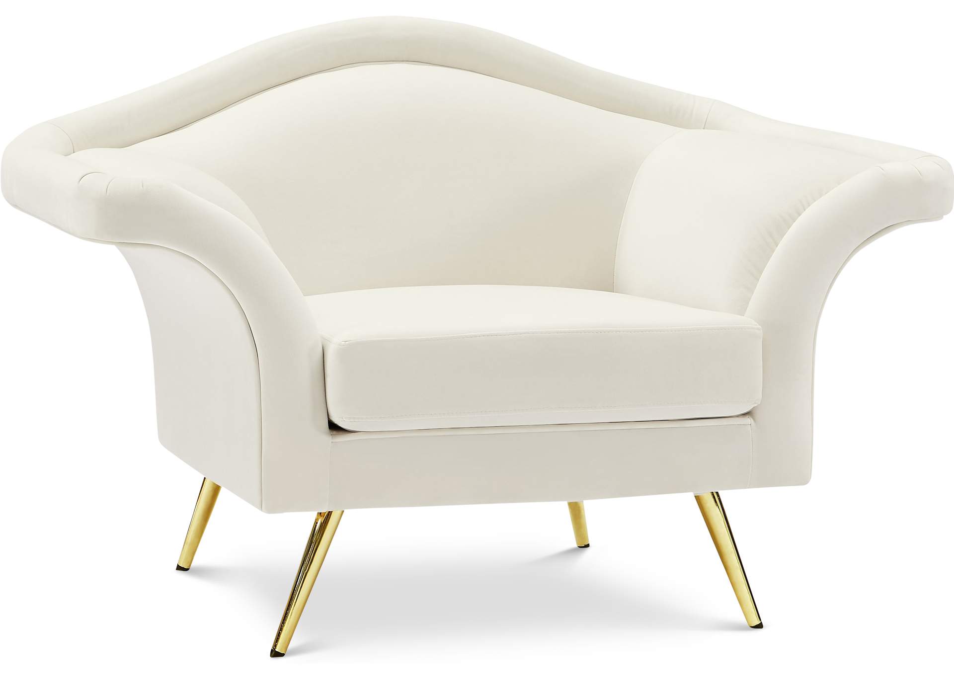 Lips Cream Velvet Chair,Meridian Furniture