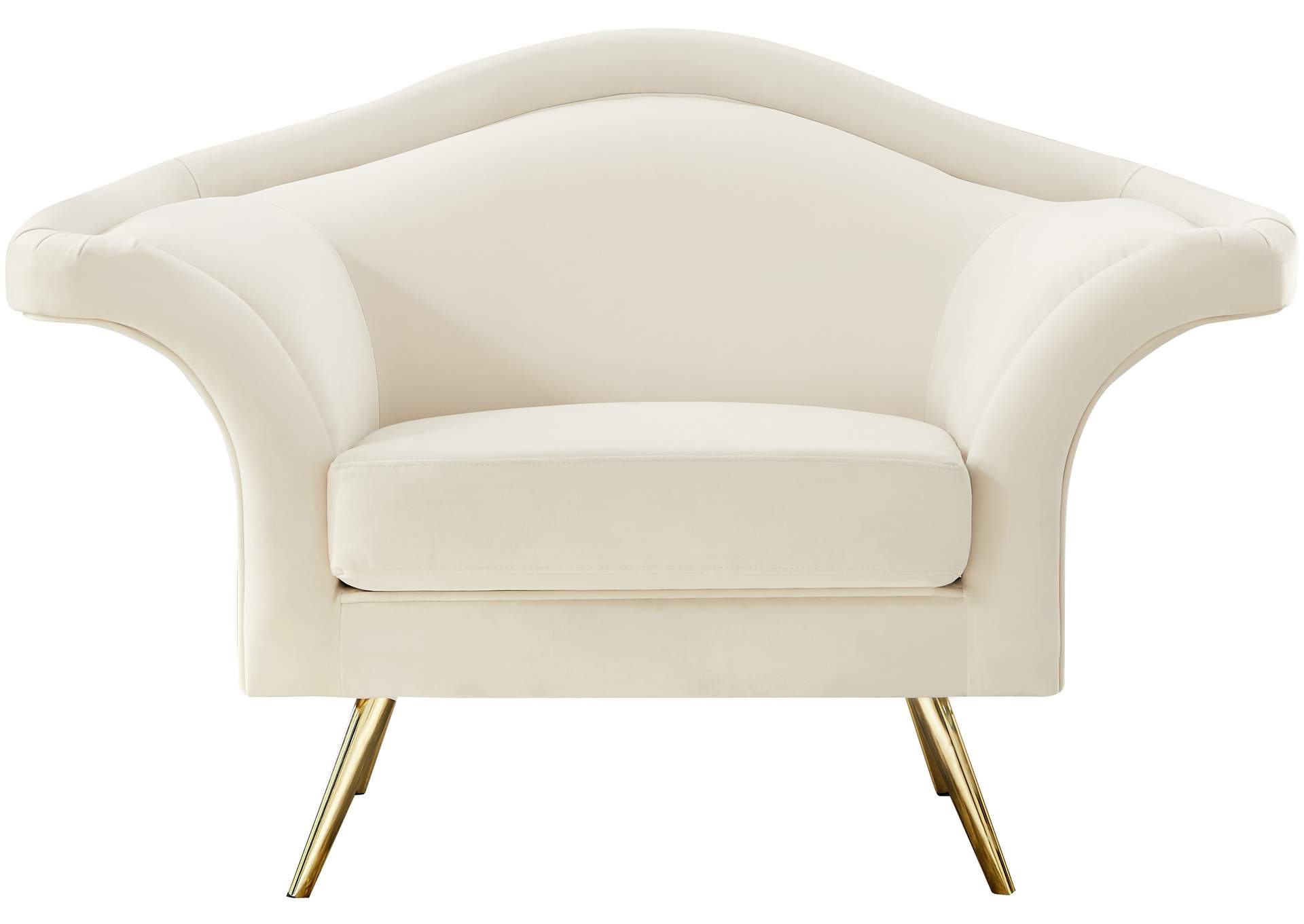 Lips Cream Velvet Chair,Meridian Furniture