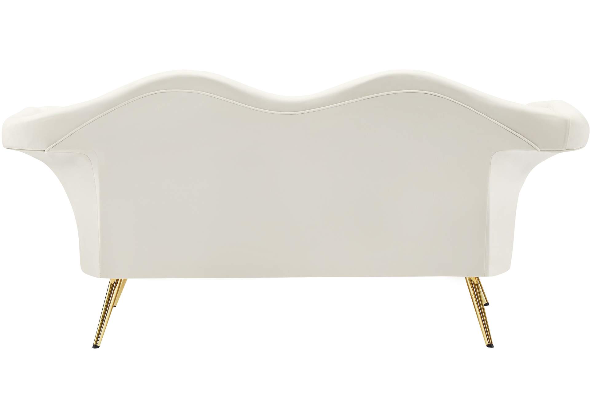 Lips Cream Velvet Loveseat,Meridian Furniture