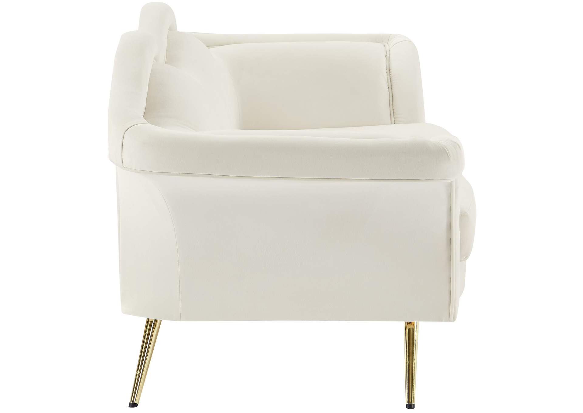 Lips Cream Velvet Loveseat,Meridian Furniture