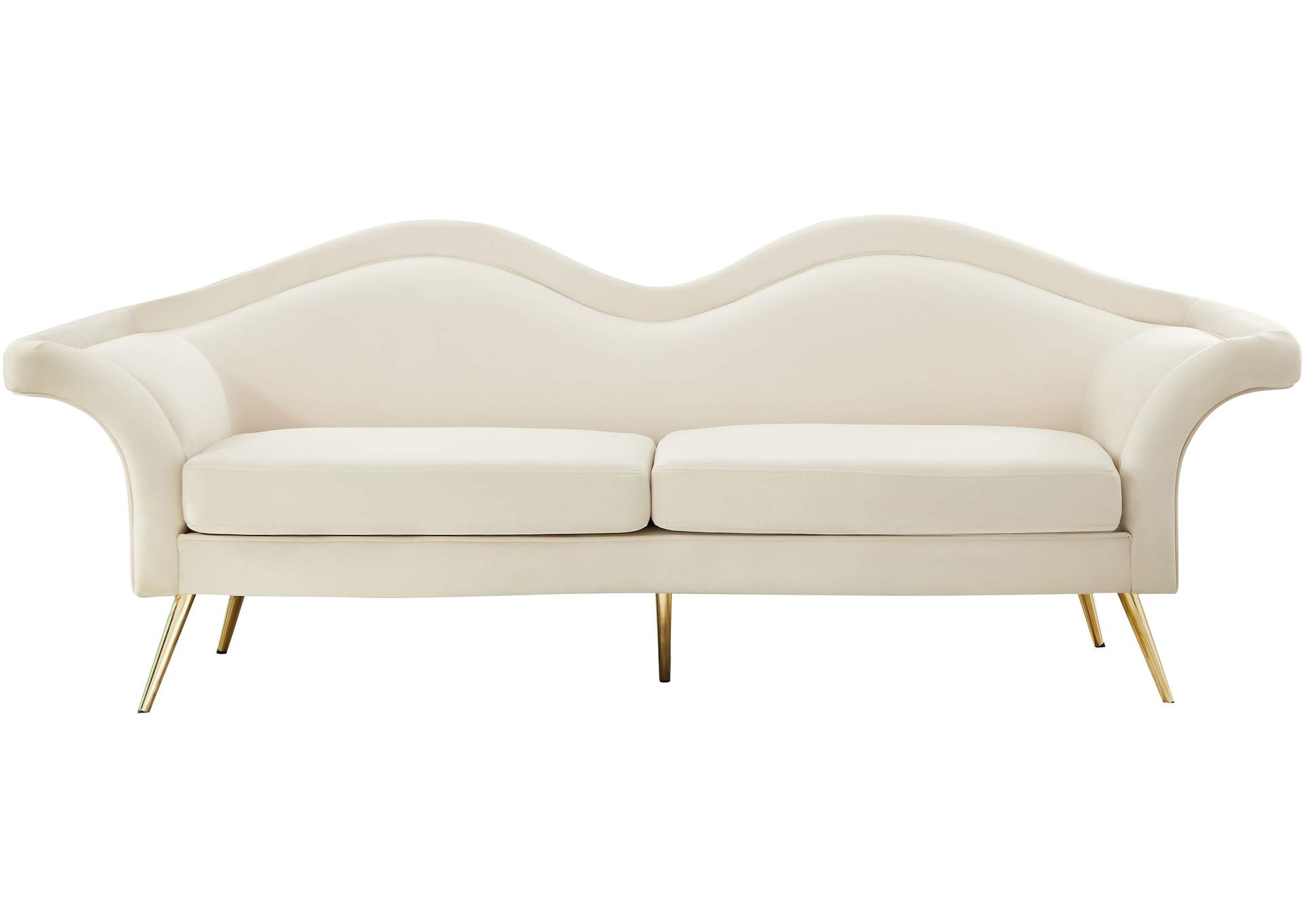 Lips Cream Velvet Sofa,Meridian Furniture