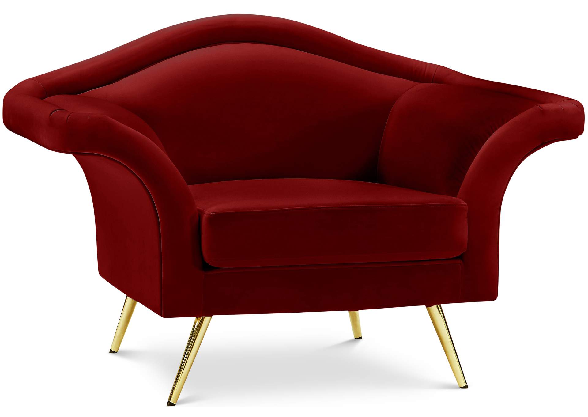 Lips Red Velvet Chair,Meridian Furniture