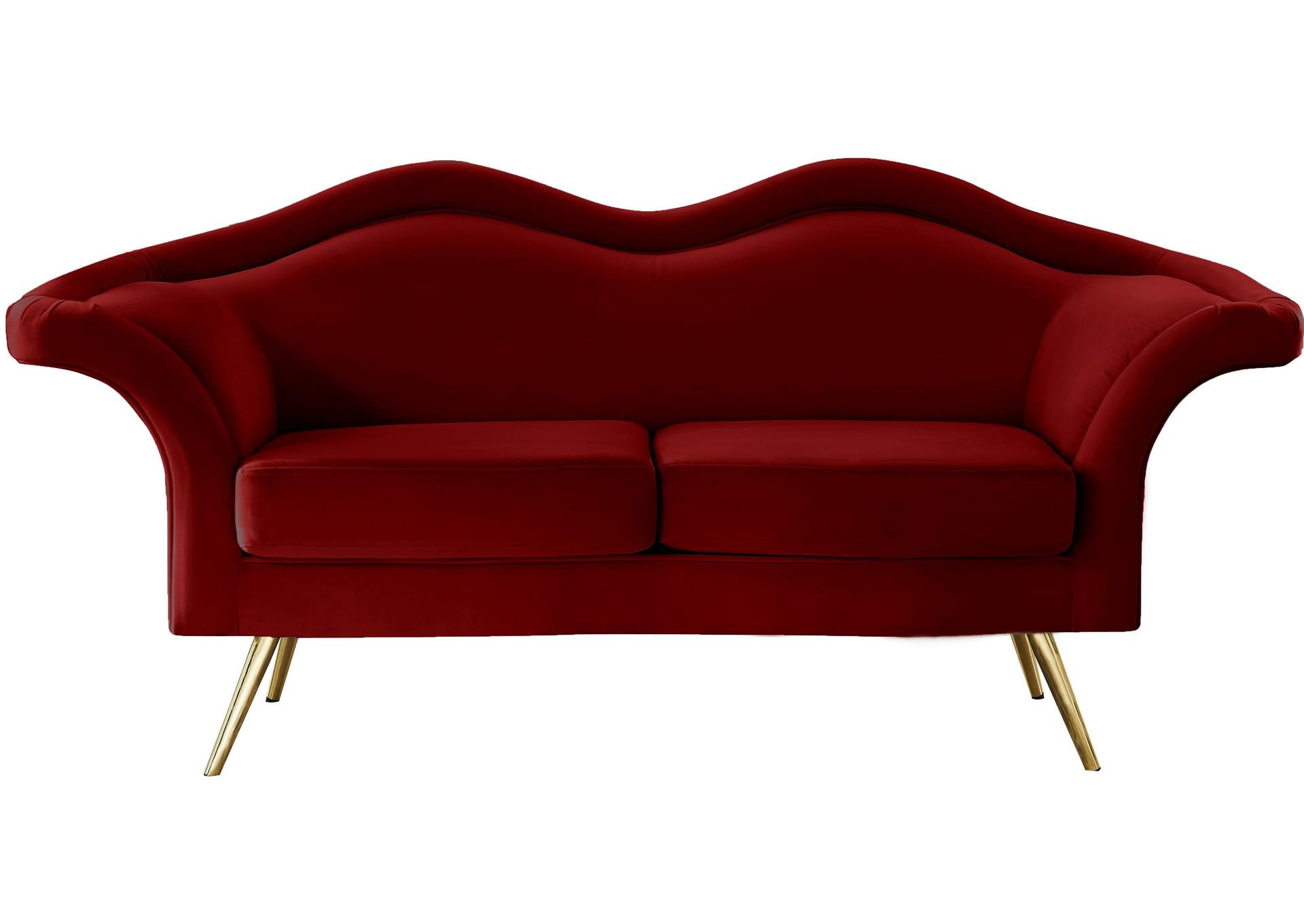 Lips Red Velvet Loveseat,Meridian Furniture